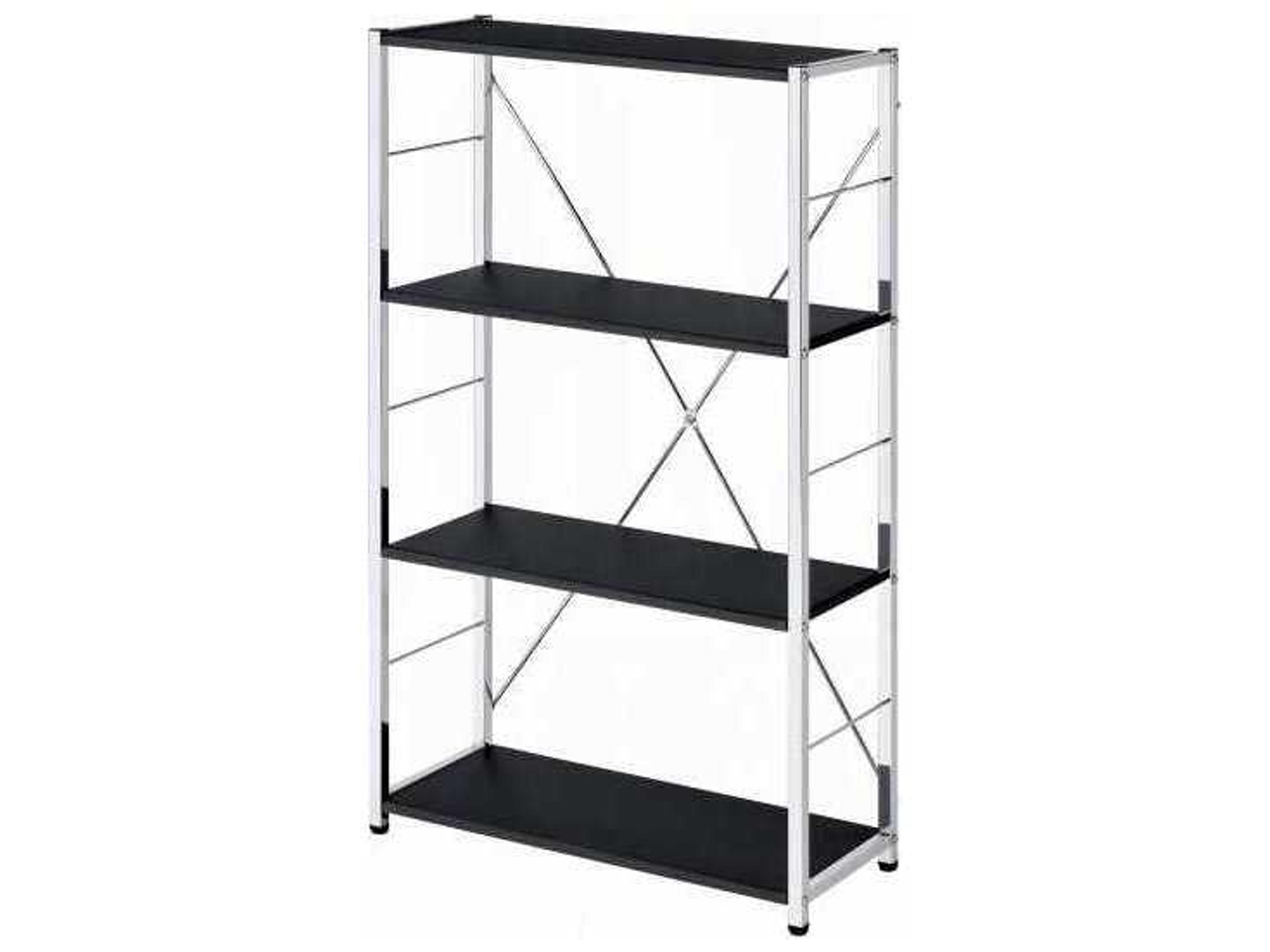 Tennos Black Chrome Bookcase