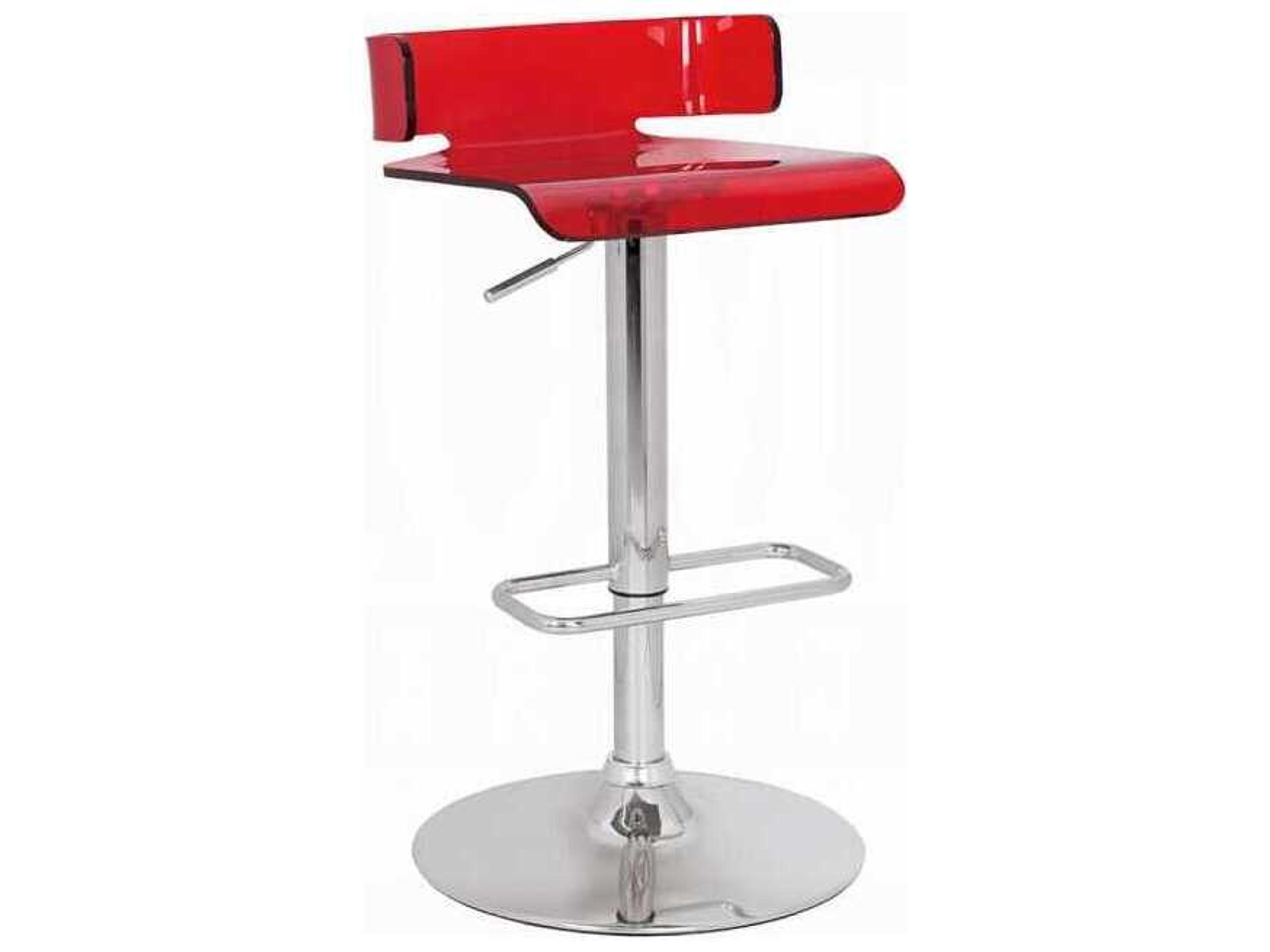 Rania Red Chrome Adjustable Bar Stool