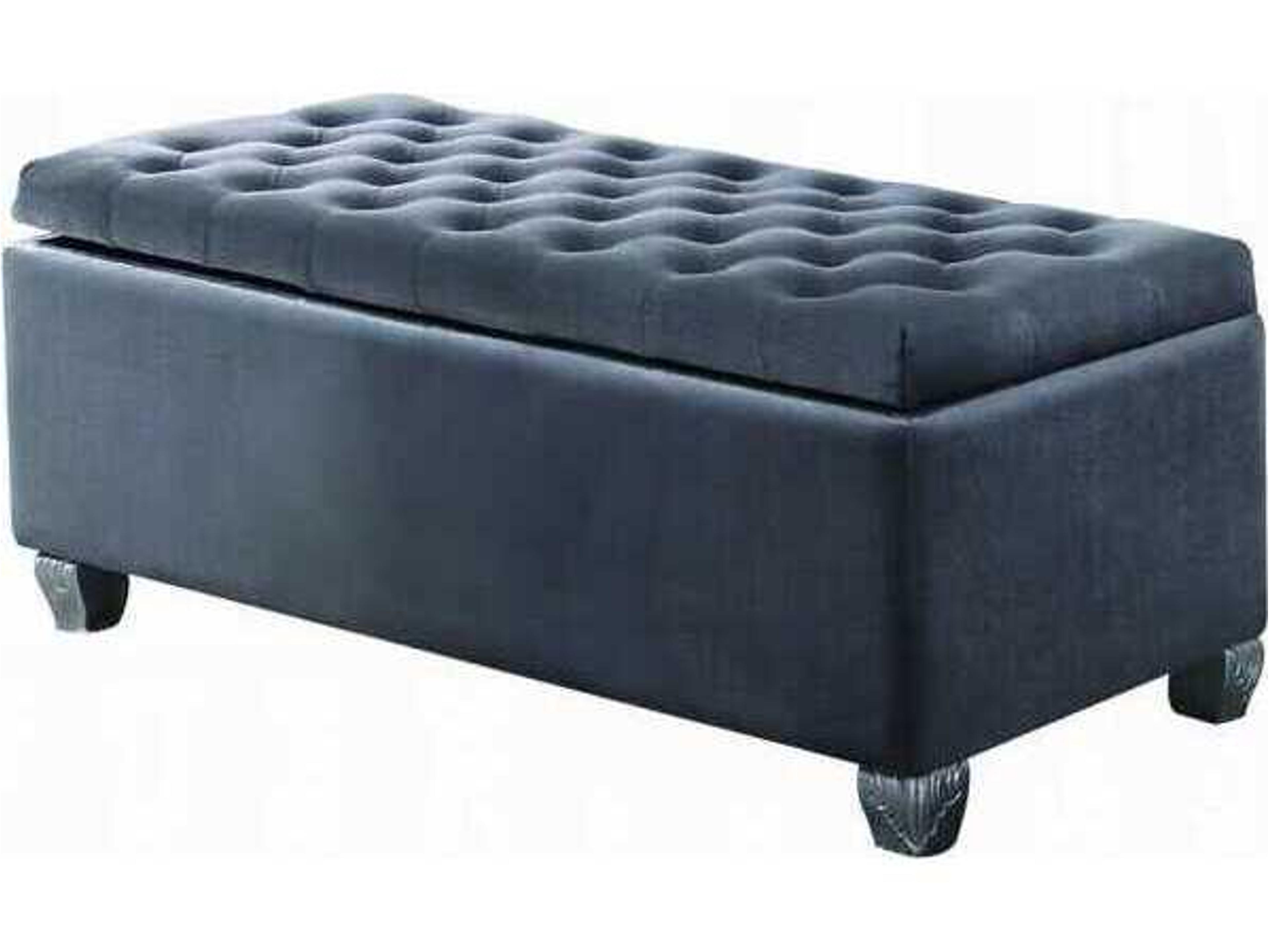 Gray Fabric Upholstered Accent Bench