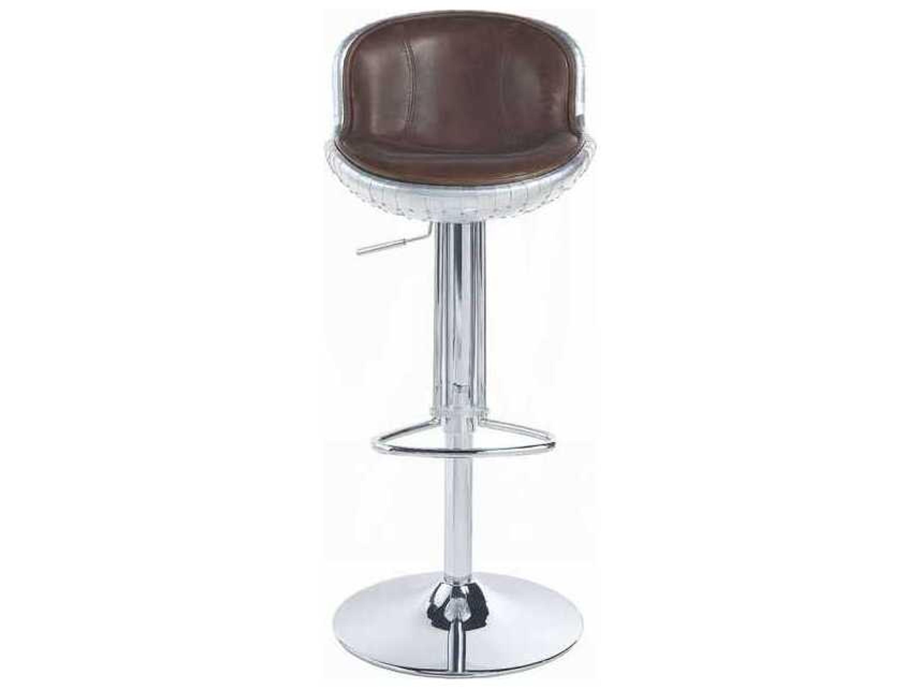 Brancaster Vintage Brown Leather Adjustable Bar Stool