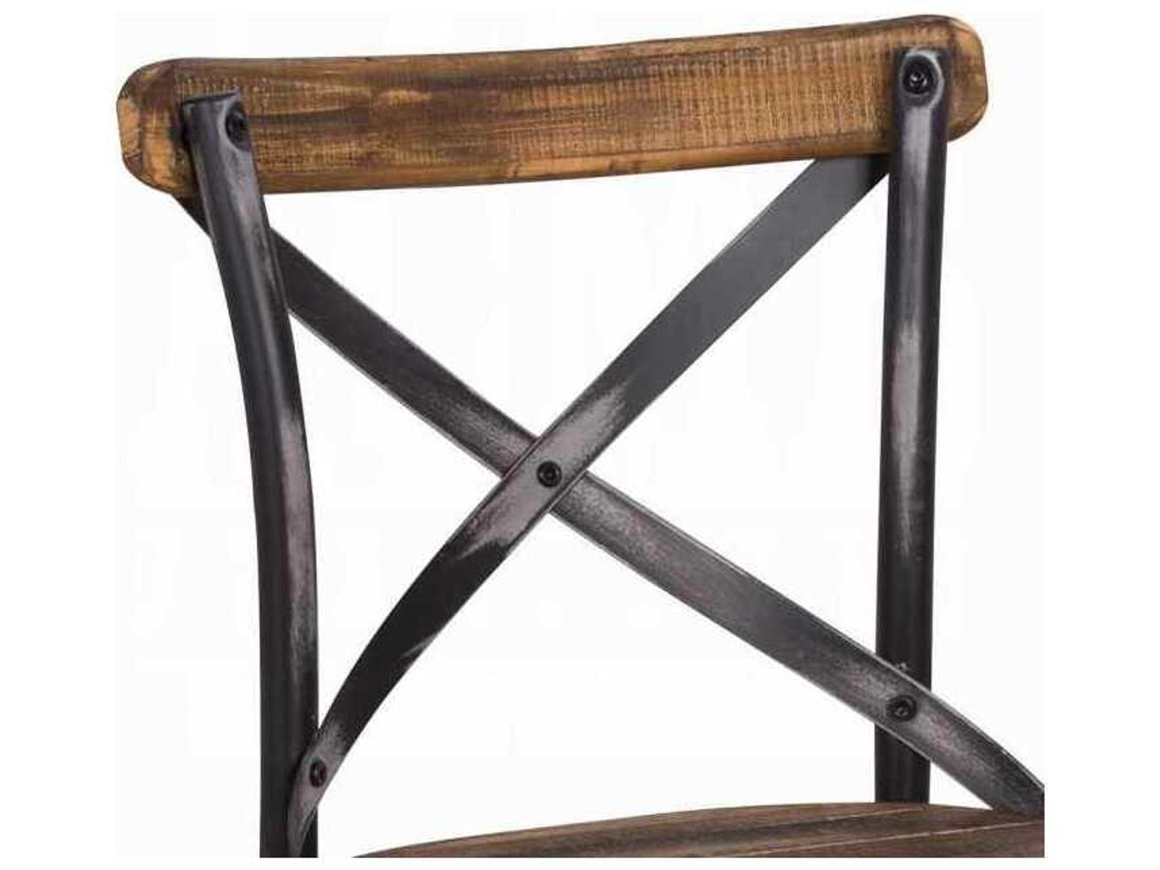 Acme Furniture Zaire Antique Black Oak Walnut Wood Bar Stool