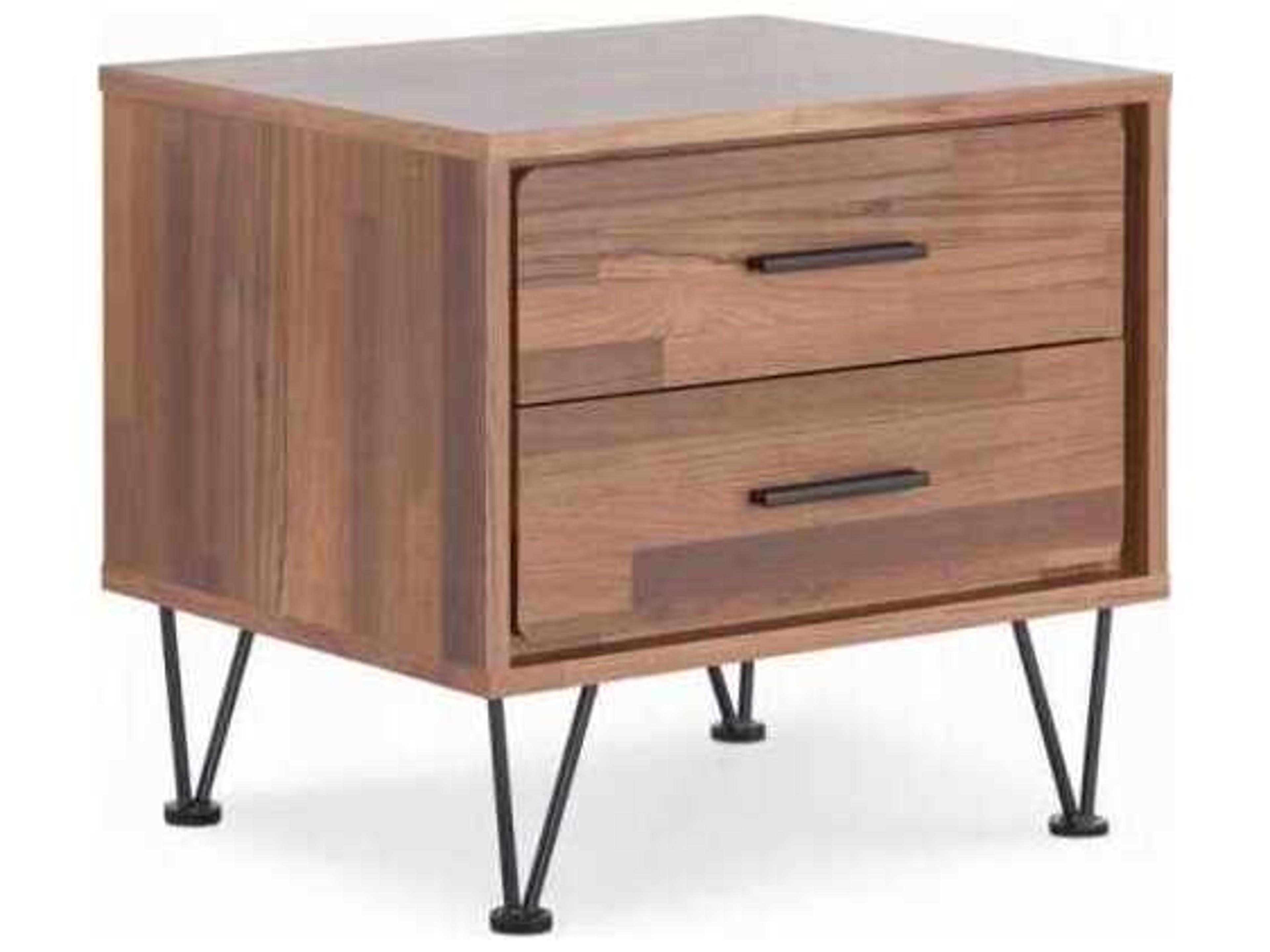 Deoss Rectangular Wood Walnut End Table