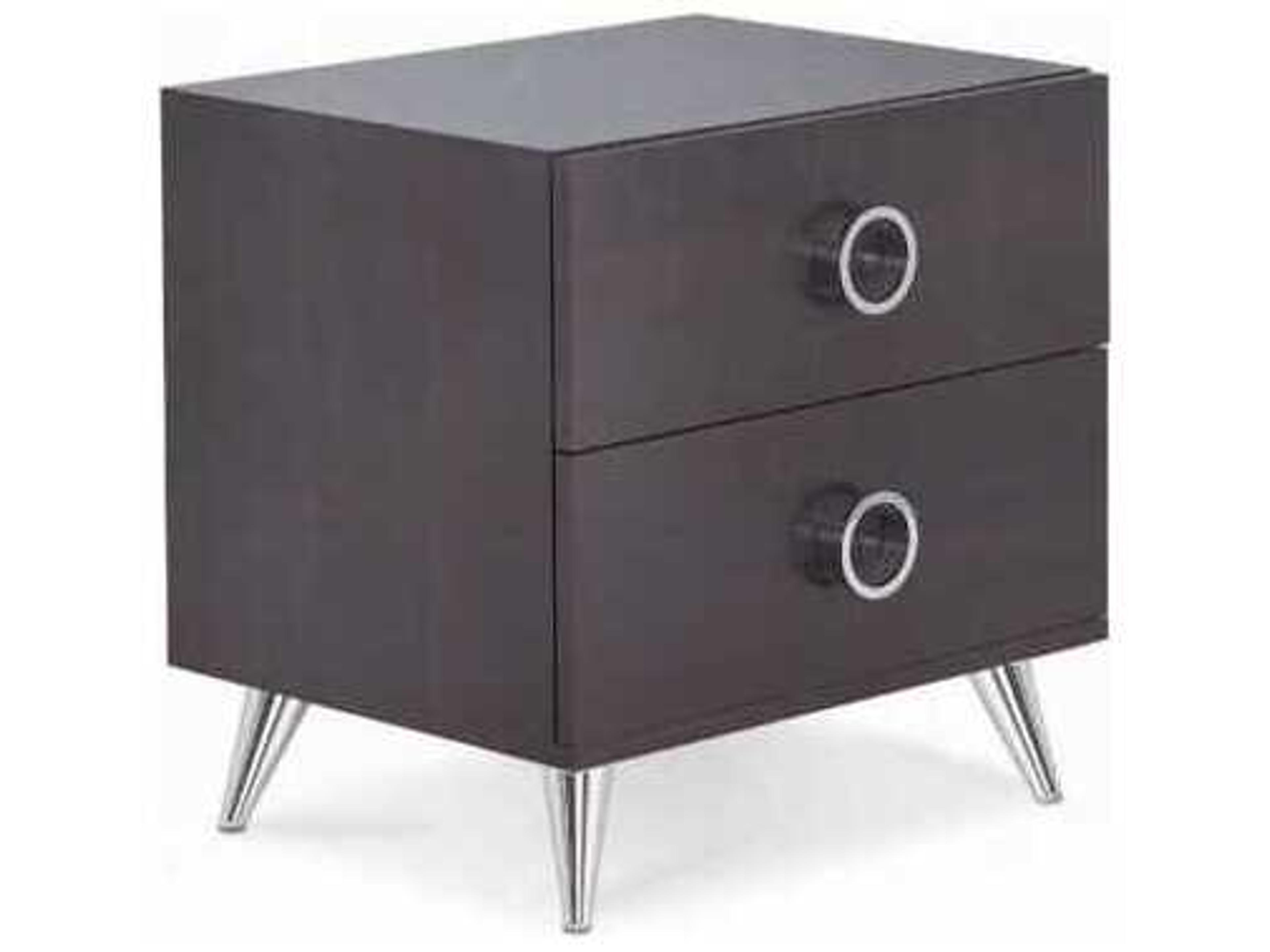 2-Drawers Brown Nightstand