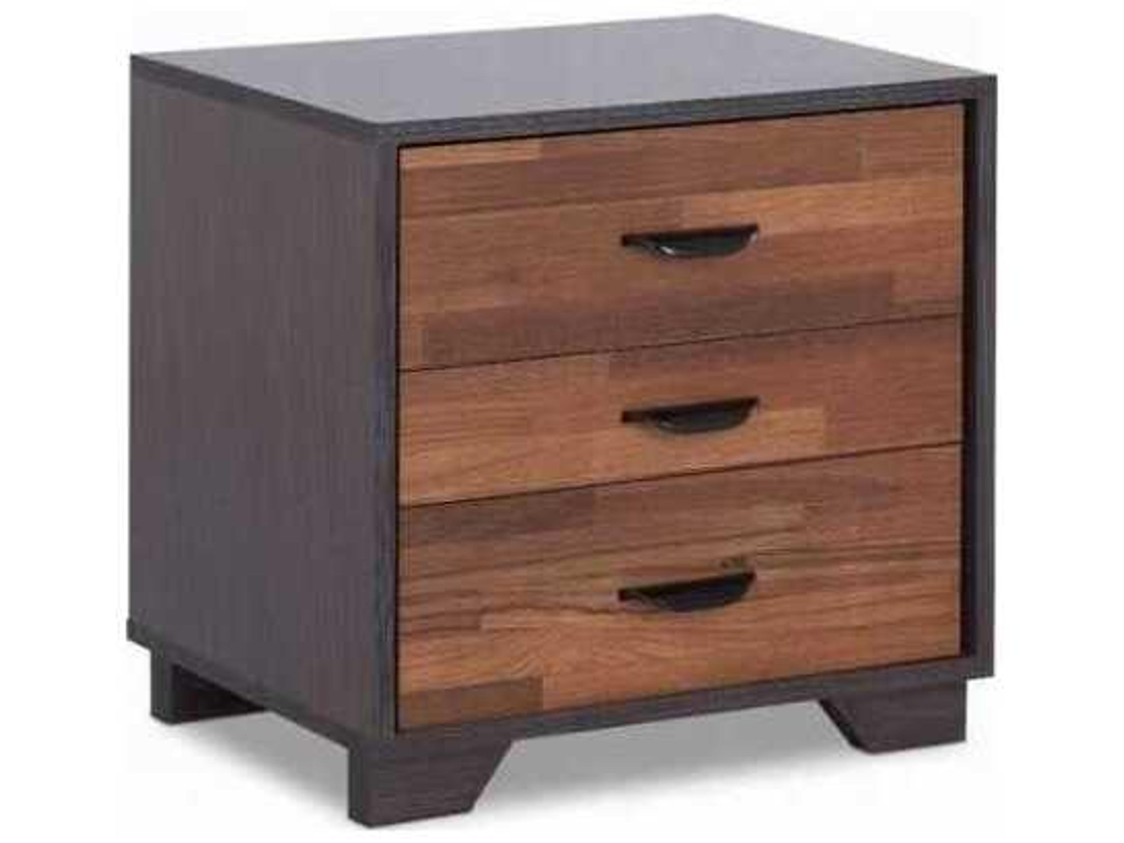 Eloy 3-Drawers Brown Nightstand