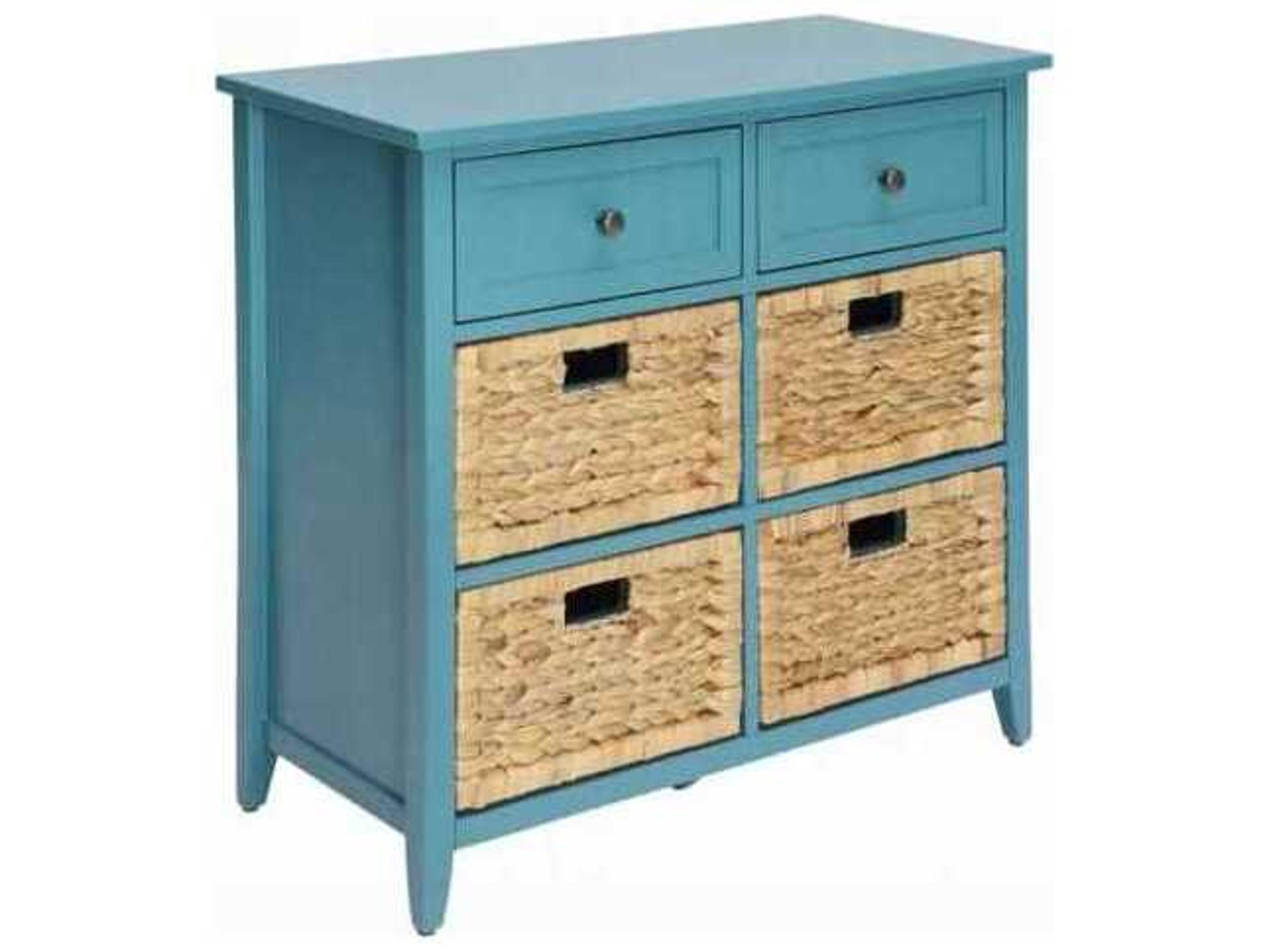 Flavius Rectangular Wood Teal Console Table