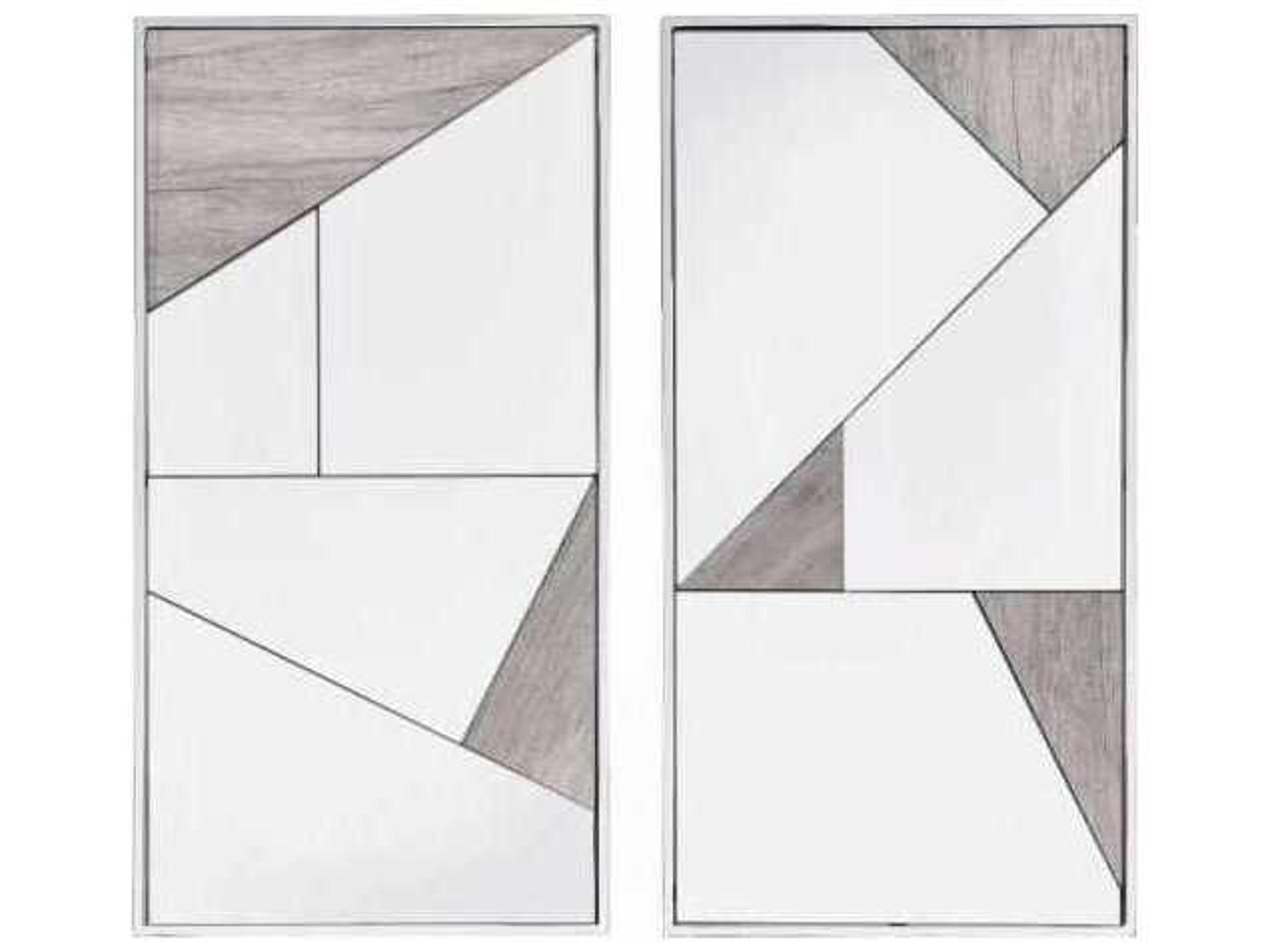 Chafik Mirrored Natural Oak Chrome Rectangular Wall Mirror