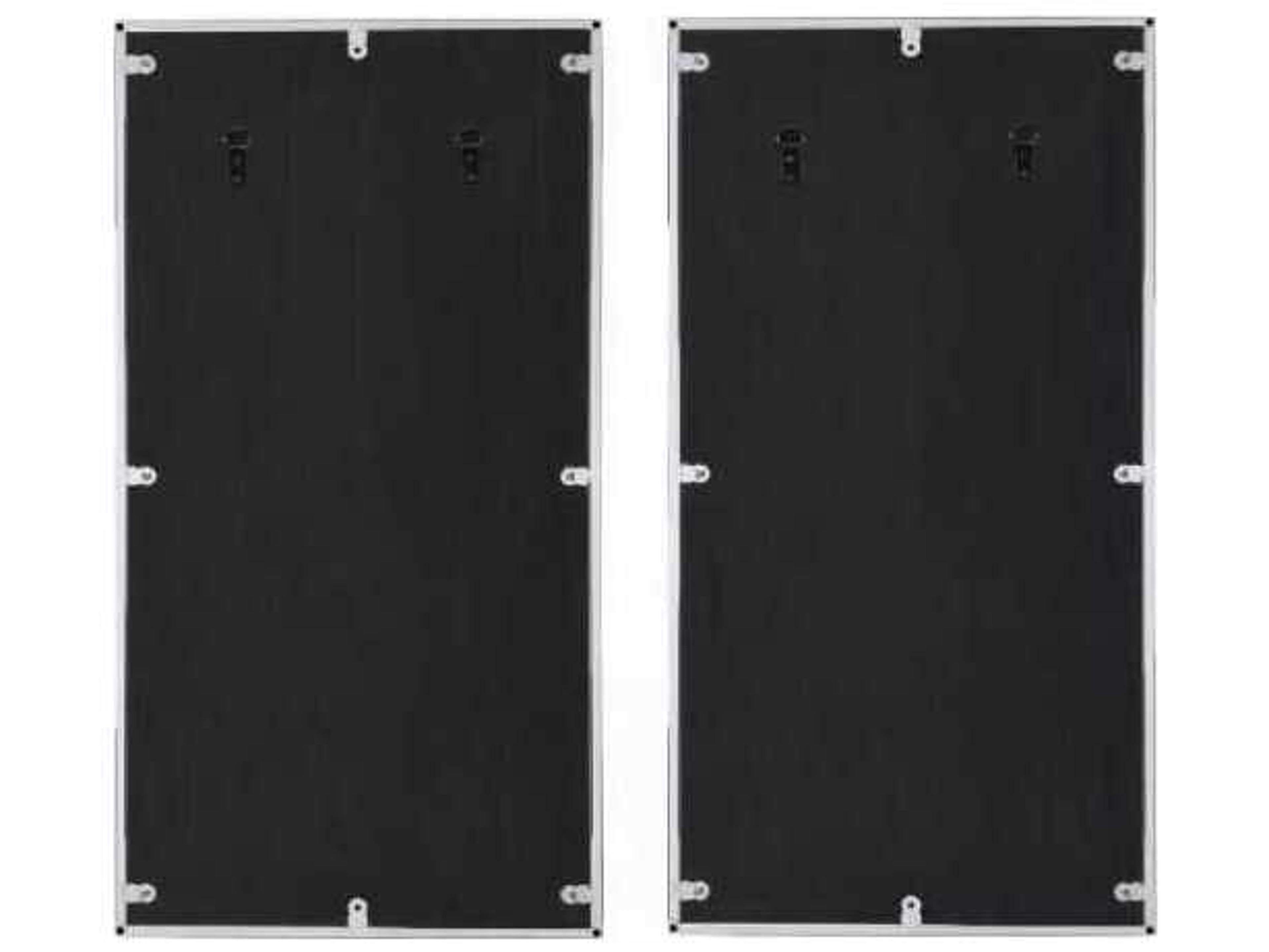 Acme Furniture Chafik Mirrored Natural Oak Chrome Rectangular Wall Mirror