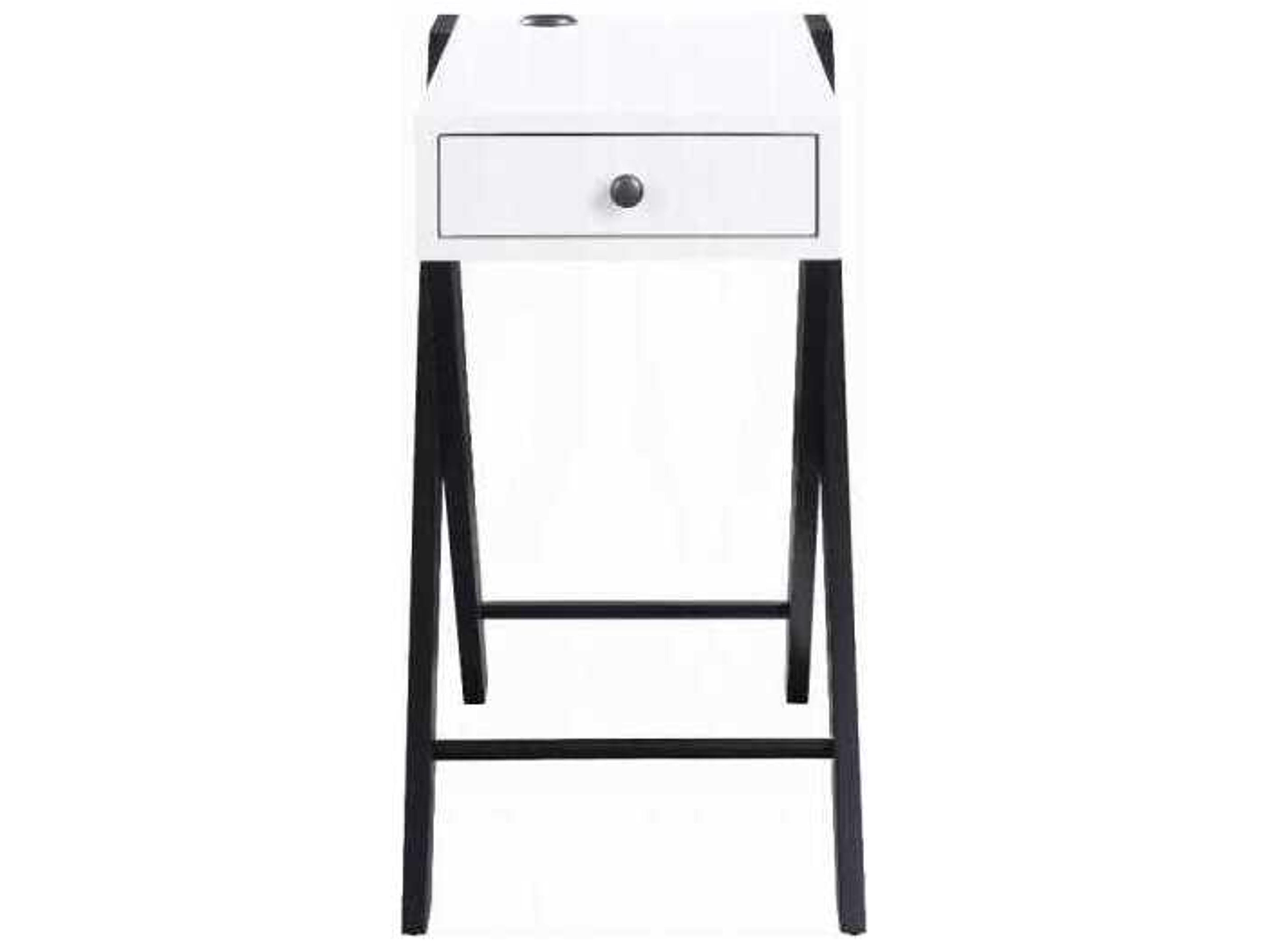 Acme Furniture Fierce Rectangular Wood White Black End Table