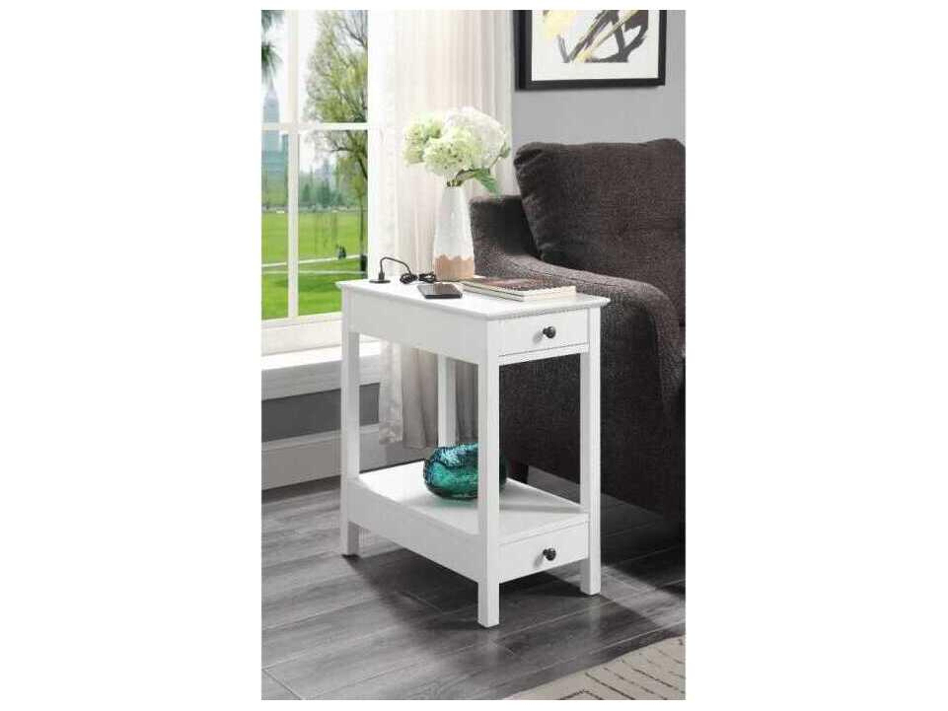 Acme Furniture Rectangular Wood White End Table