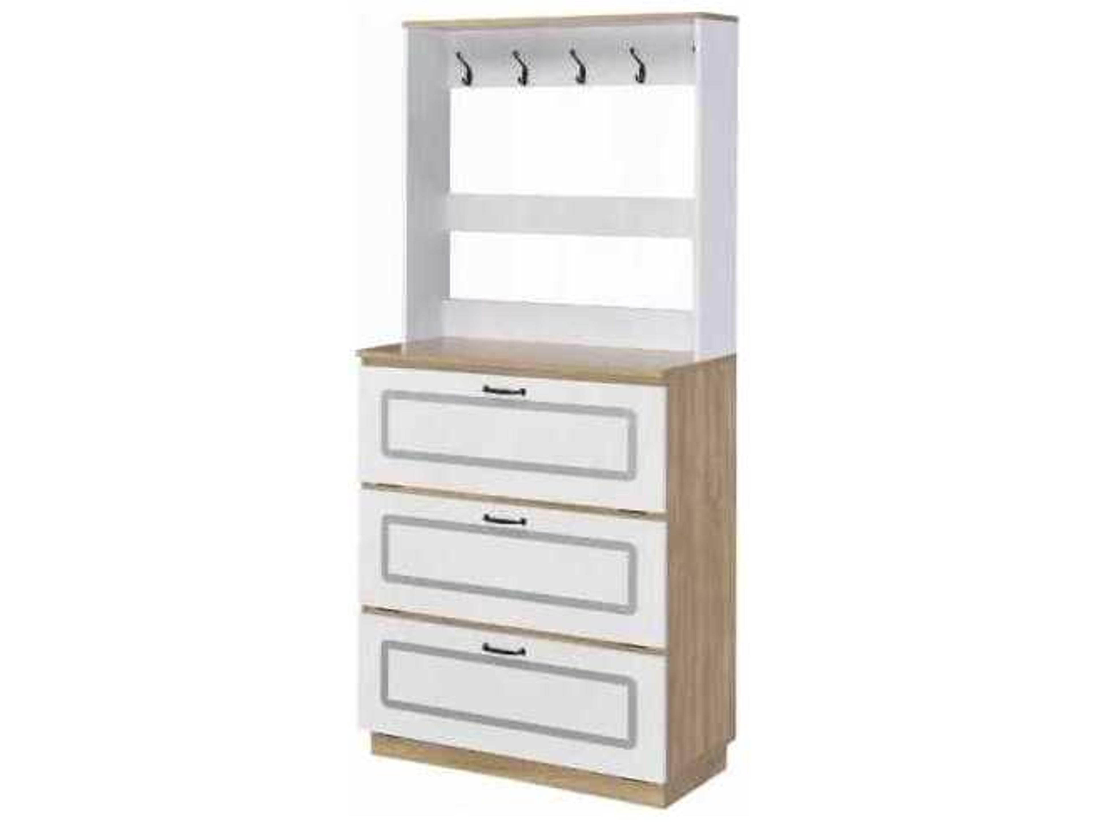 Acme Furniture Light Oak White Shoe Rack