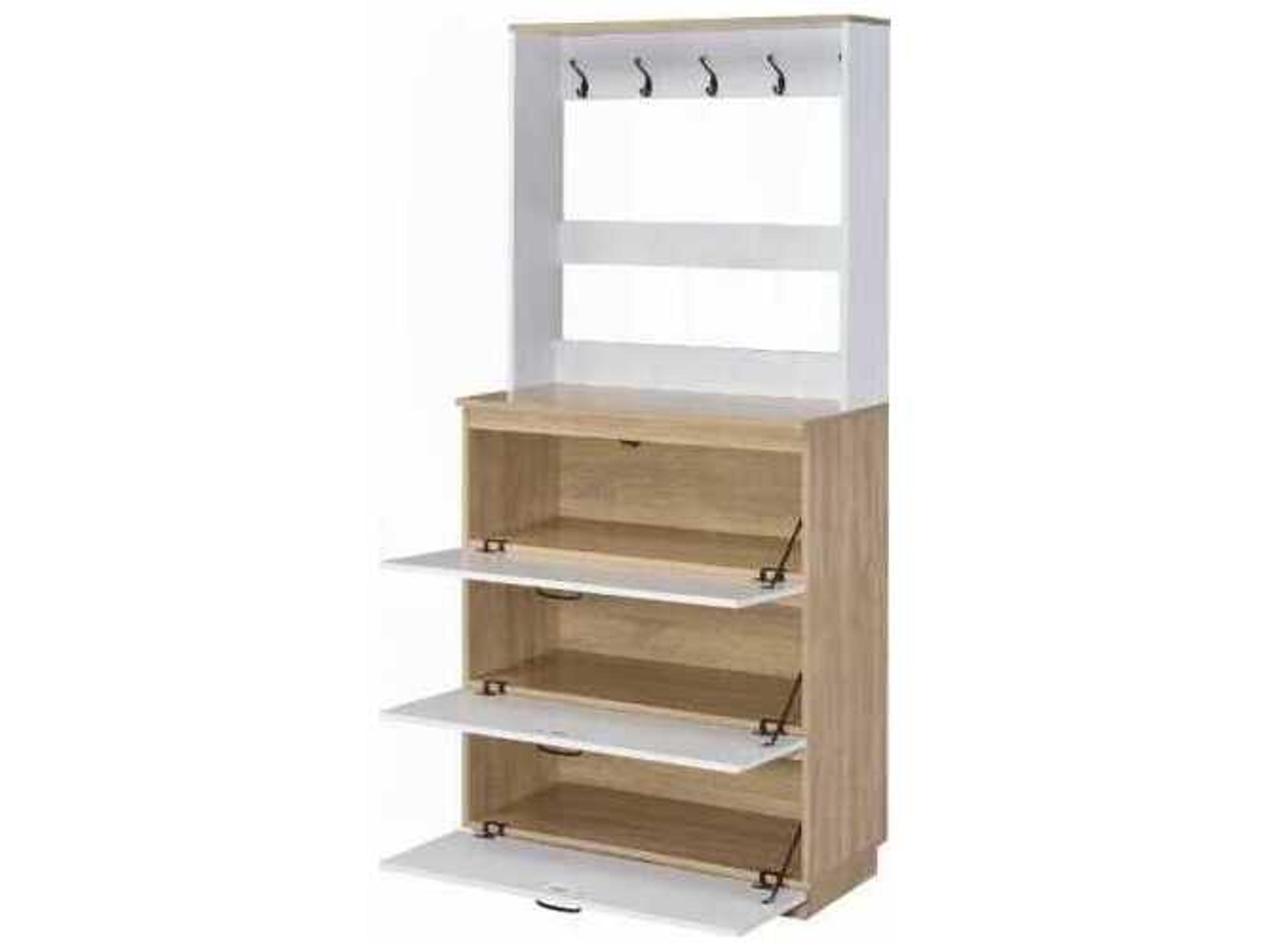 Acme Furniture Light Oak White Shoe Rack