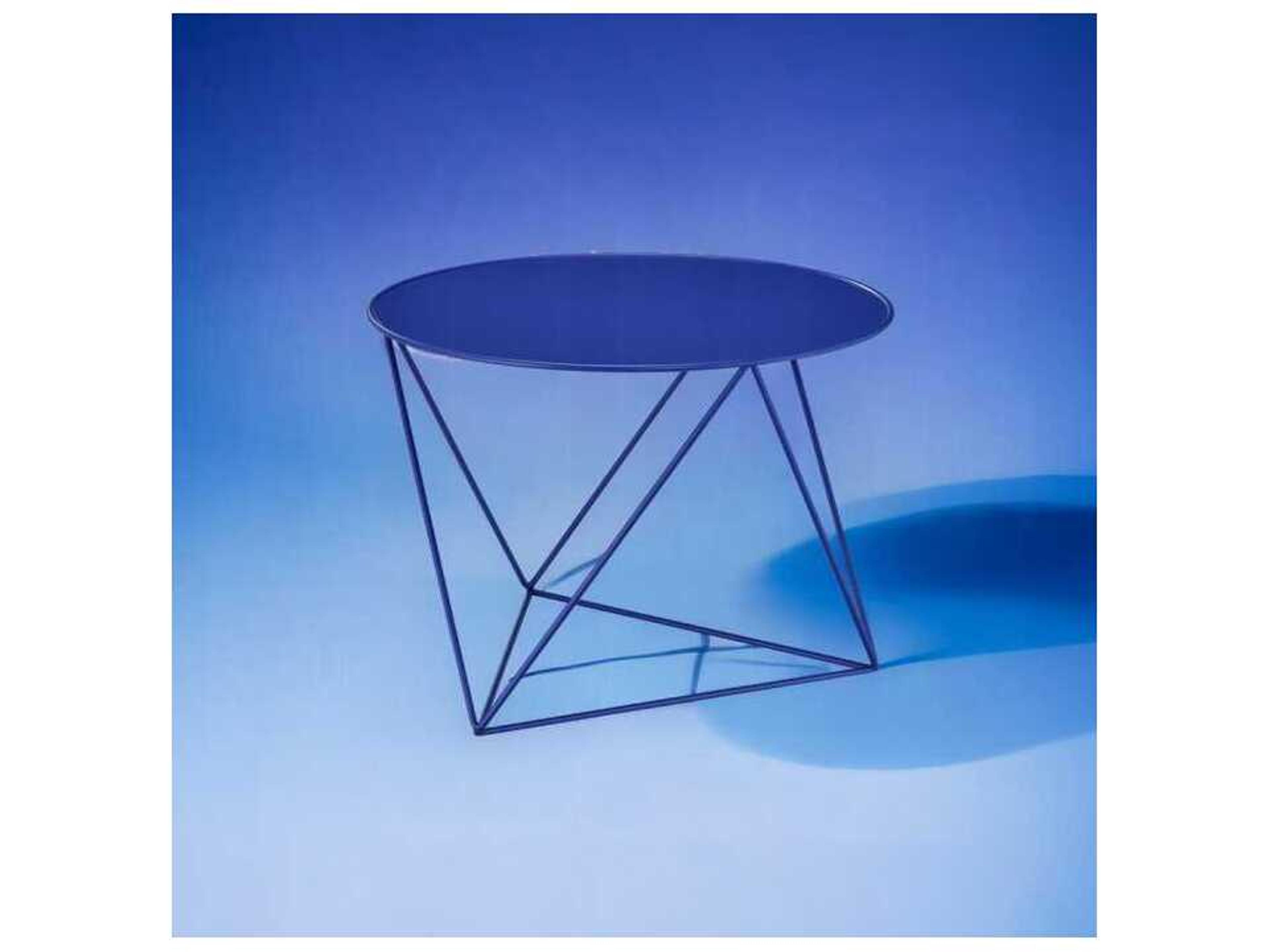 Acme Furniture Epidia Round Metal Blue End Table