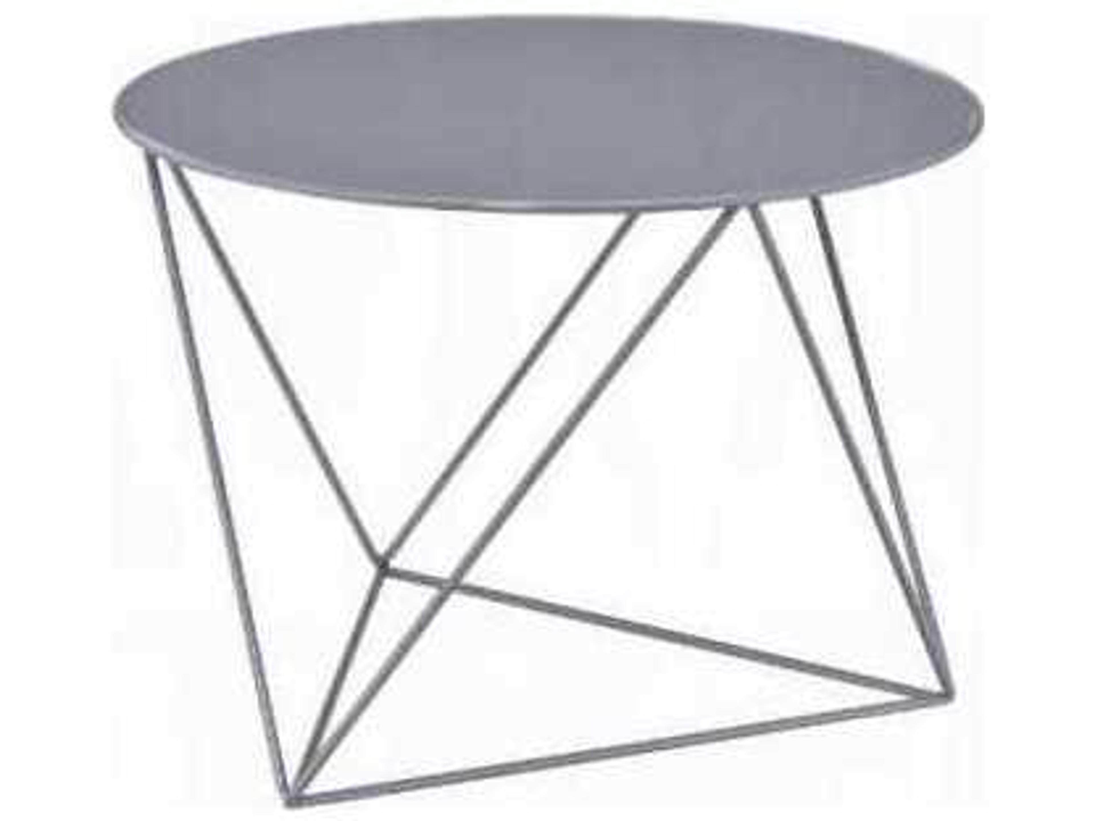 Acme Furniture Epidia Round Metal Gray End Table