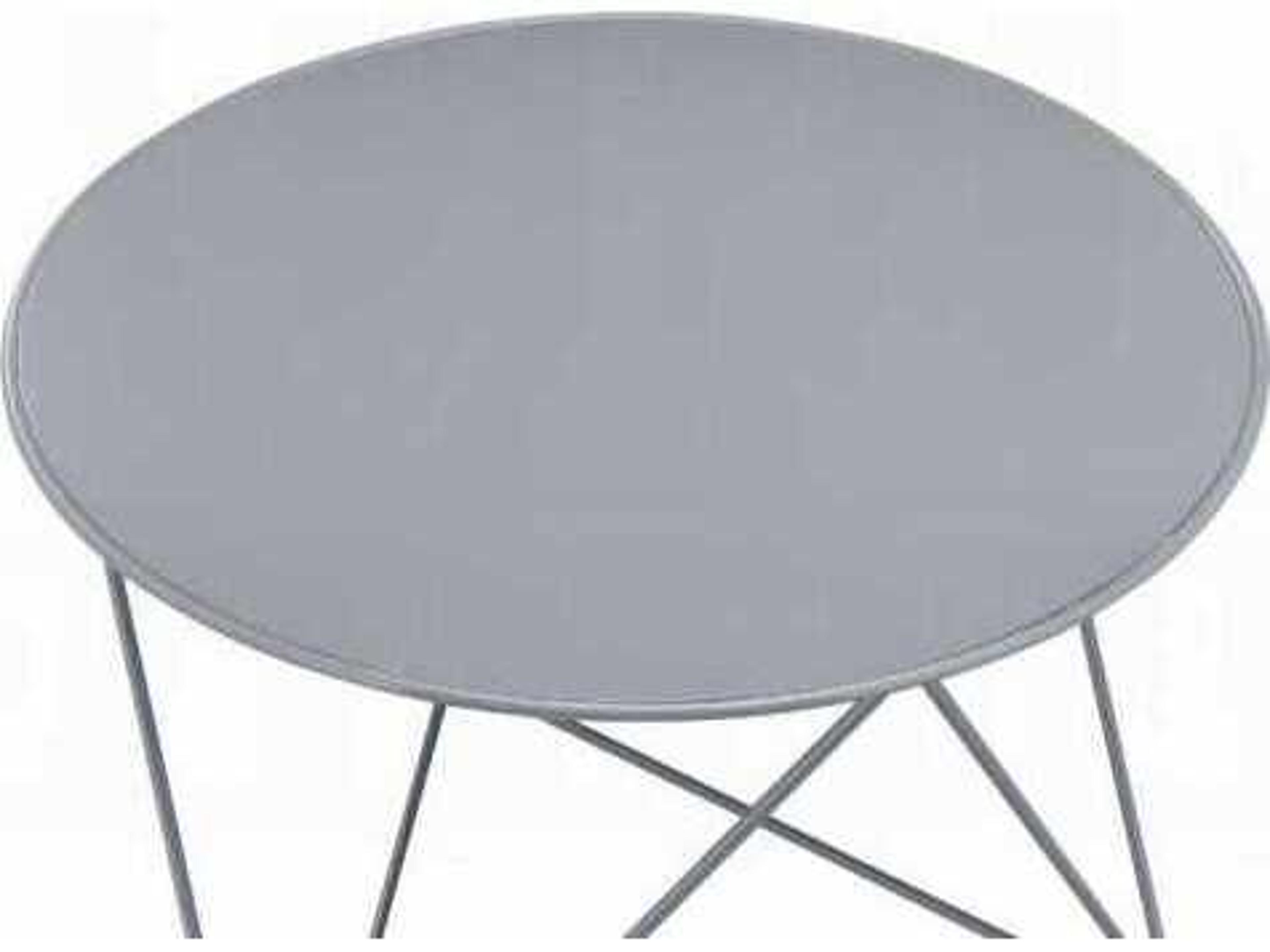 Acme Furniture Epidia Round Metal Gray End Table