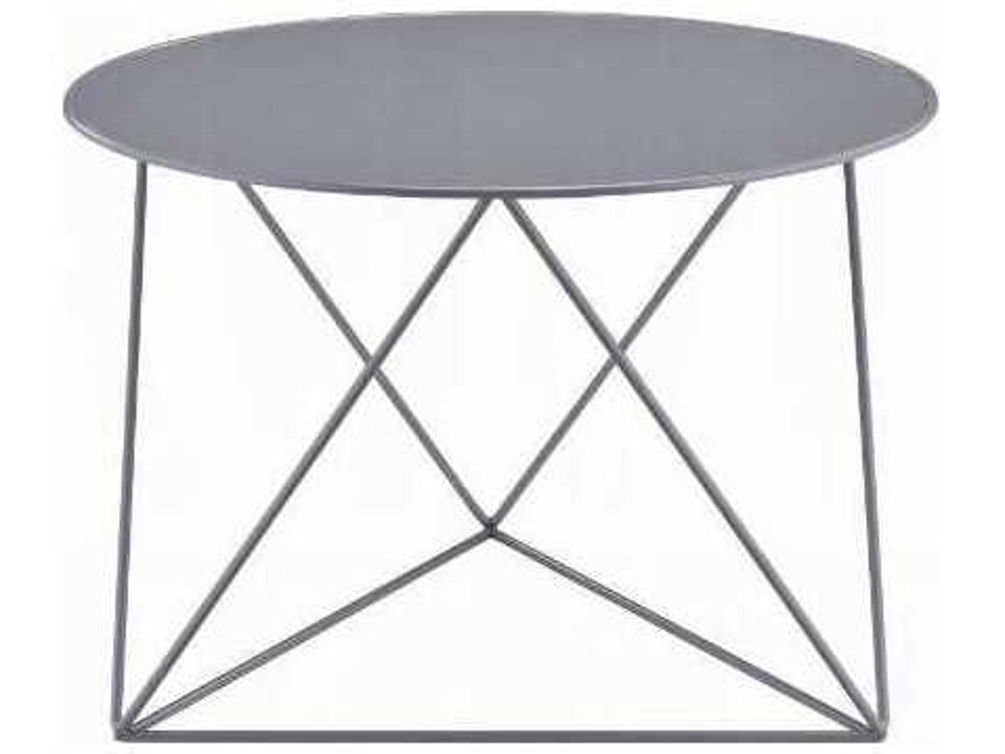 Acme Furniture Epidia Round Metal Gray End Table