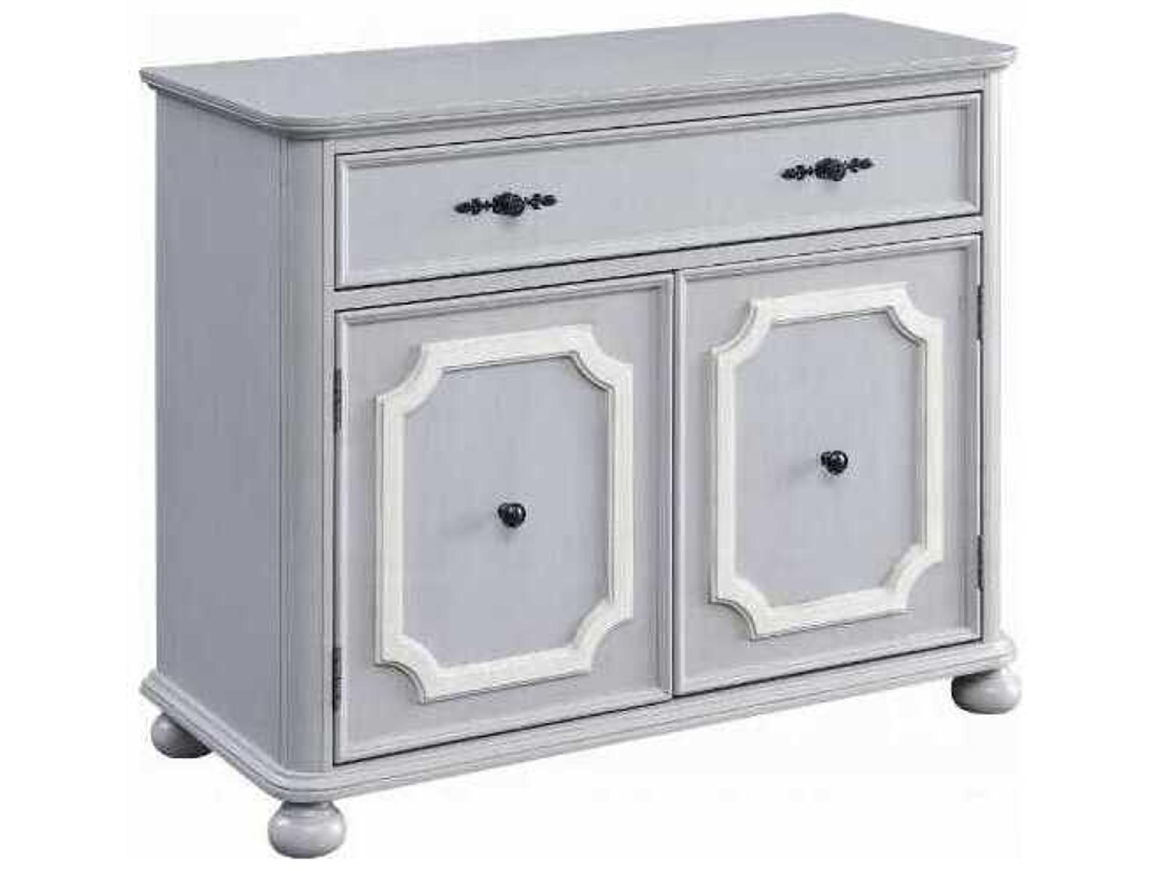 Enyin Gray Finish Wood Cabinet with Double Doors