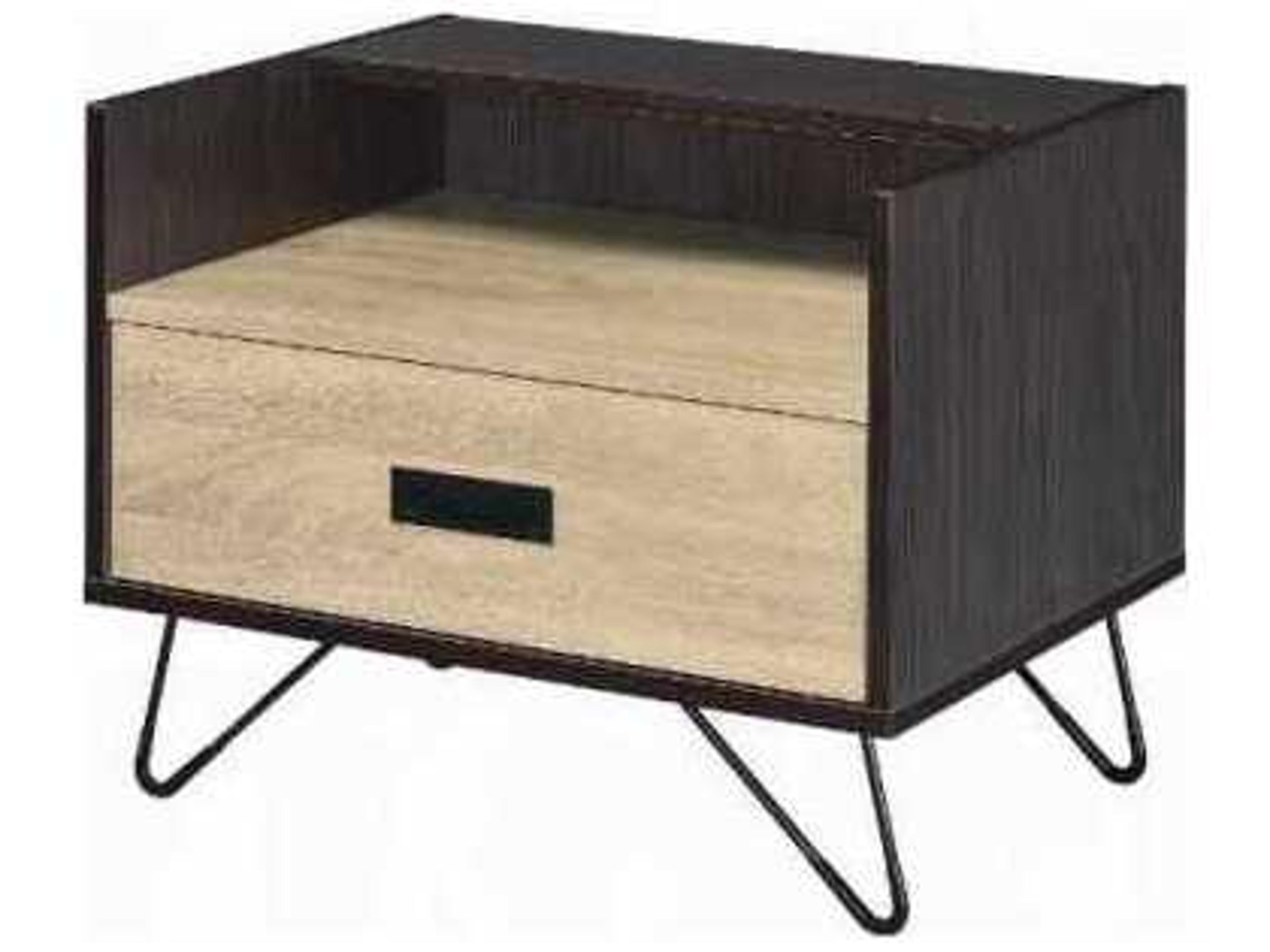 1-Drawer Brown Nightstand