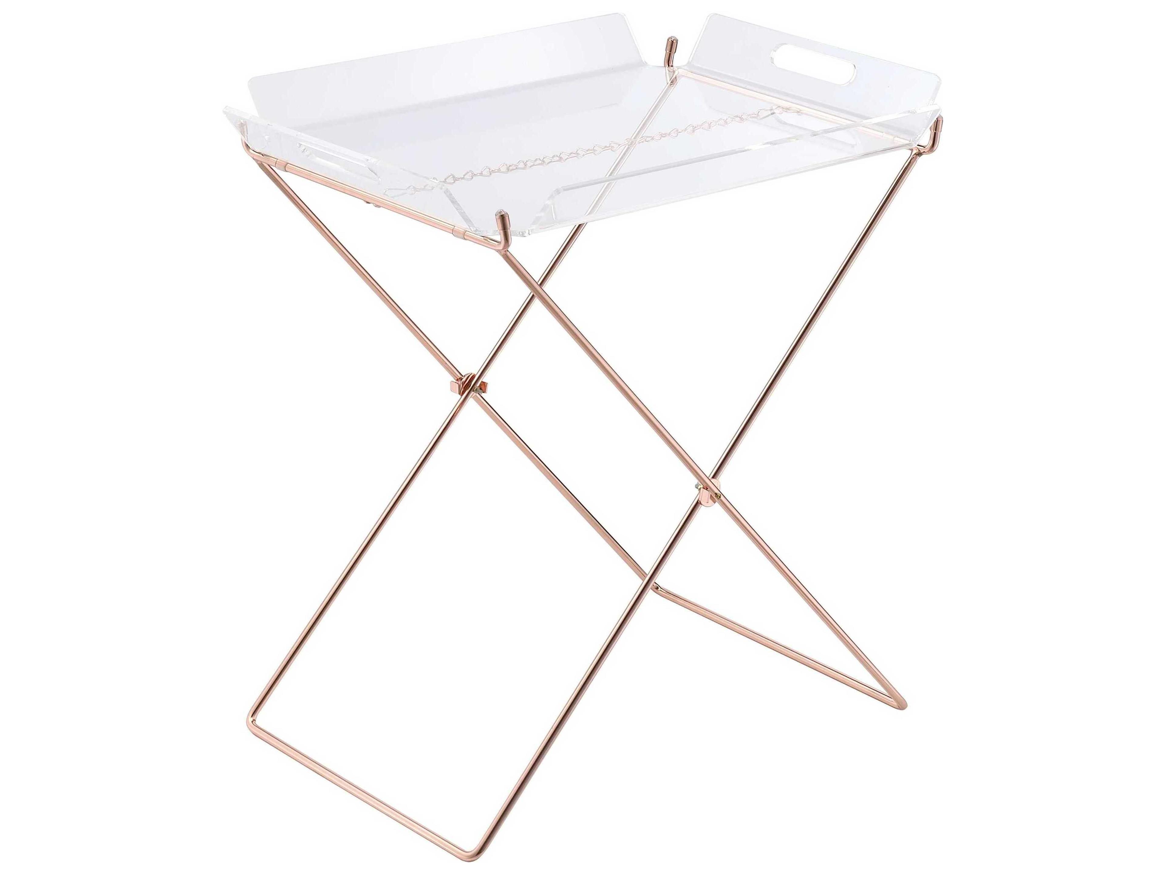 Acme Furniture Rectangular Clear Acrylic Copper End Table