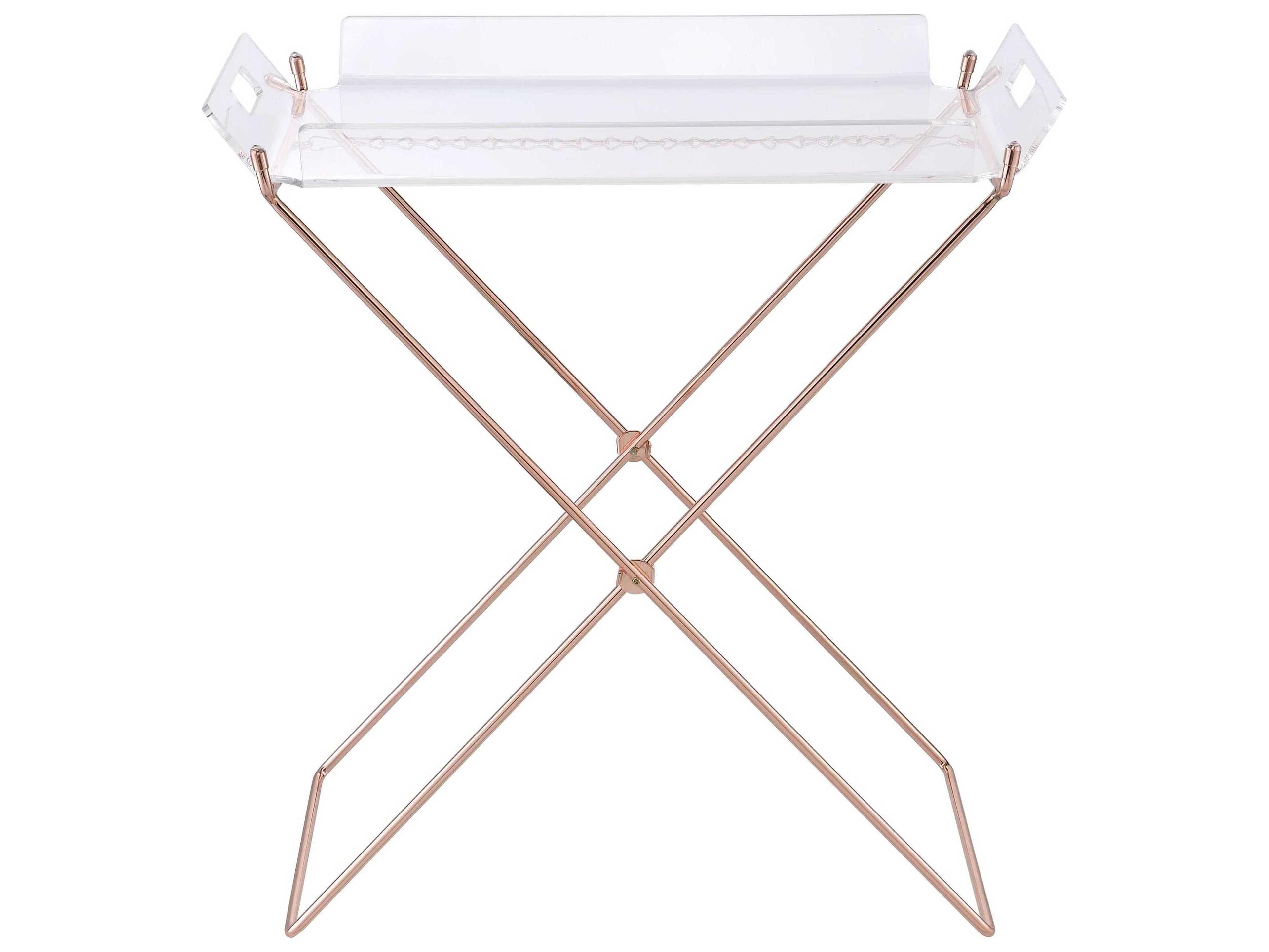 Acme Furniture Rectangular Clear Acrylic Copper End Table