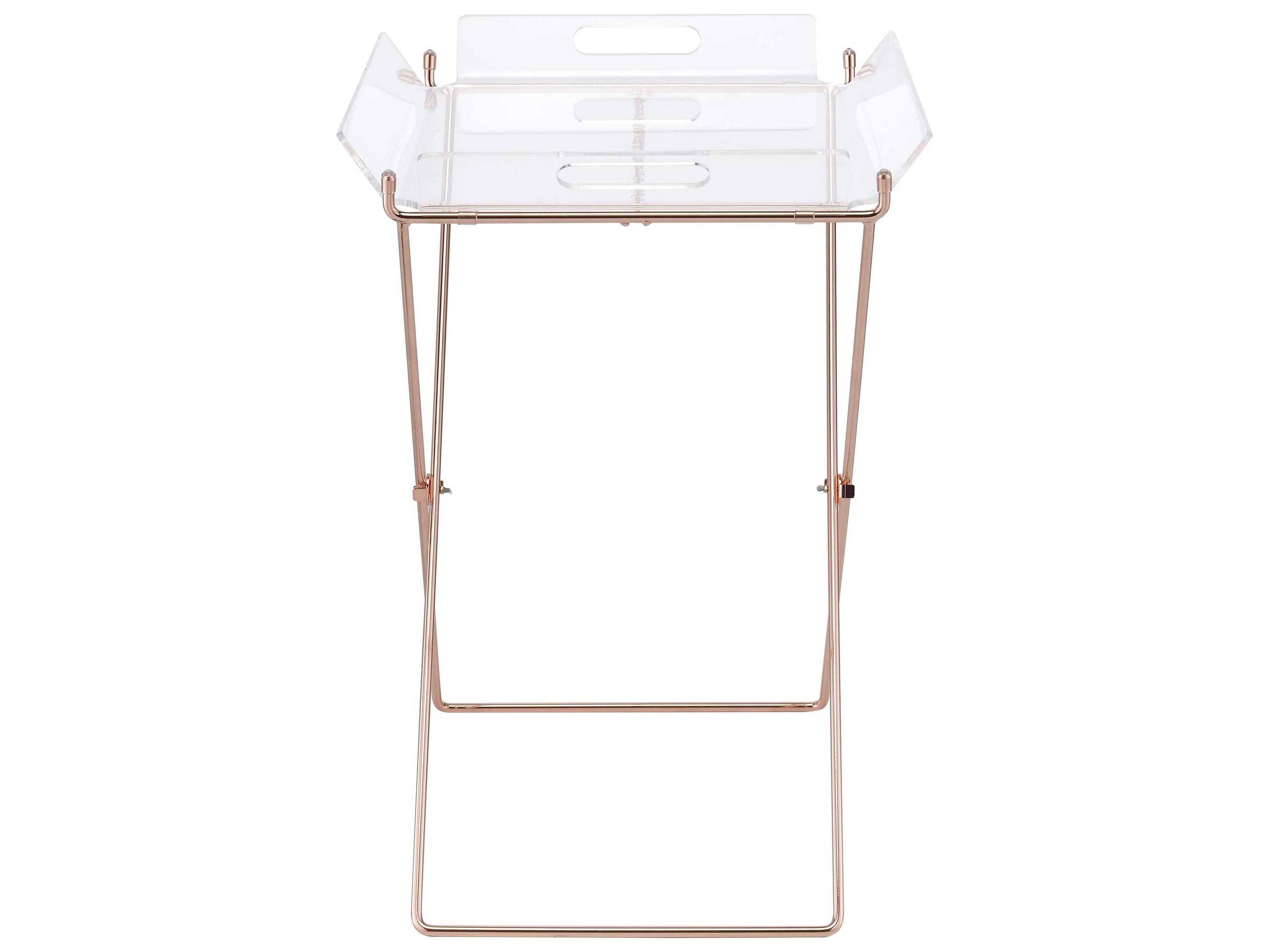 Acme Furniture Rectangular Clear Acrylic Copper End Table