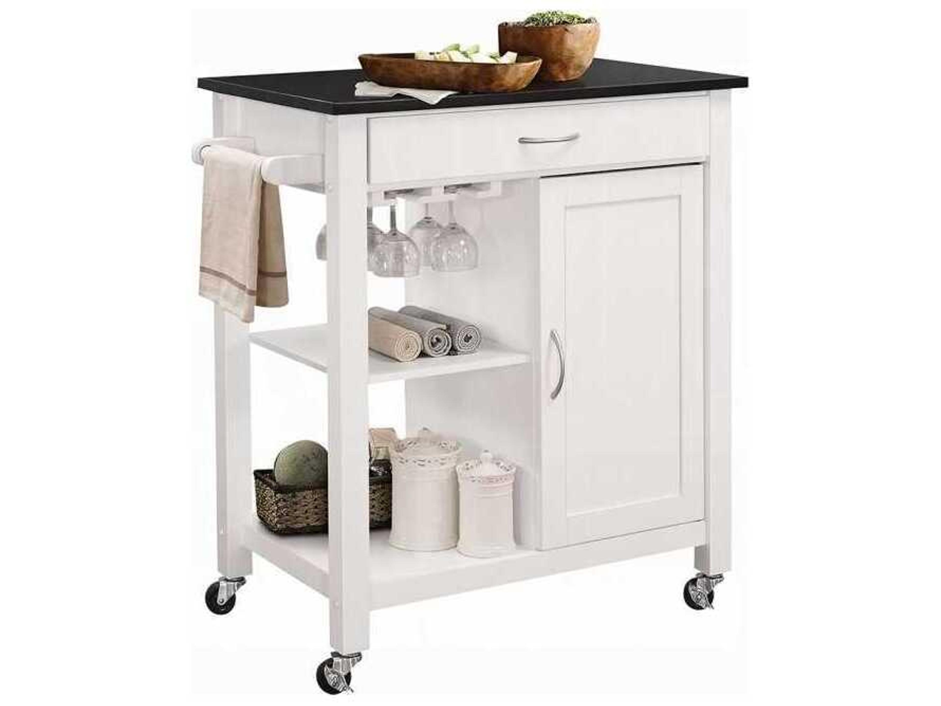 Ottawa Wood Black White Bar Cart