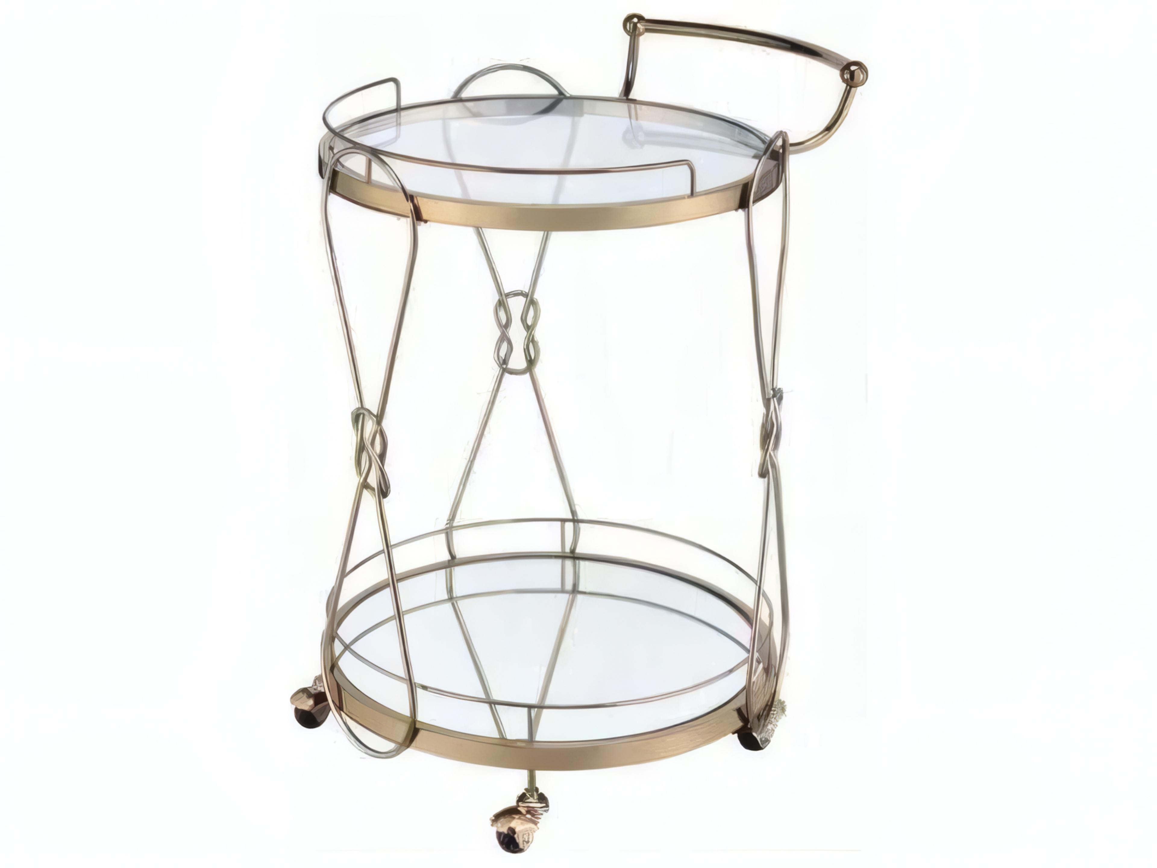 Zekera Glass Champagne Bar Cart