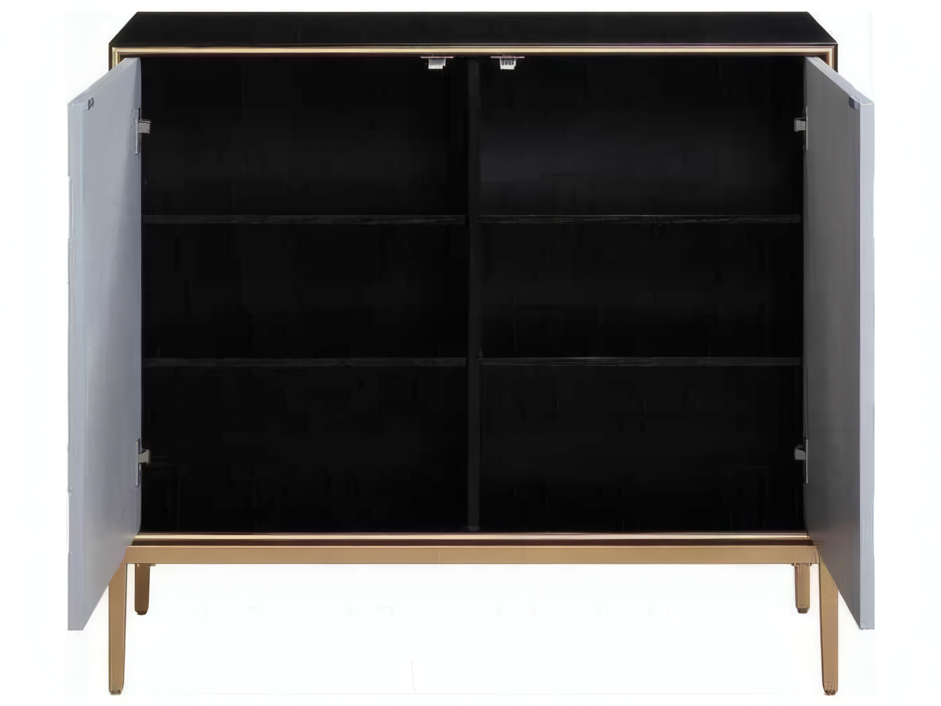 Acme Furniture Black Gray Brass Birch Wood Accent Chest
