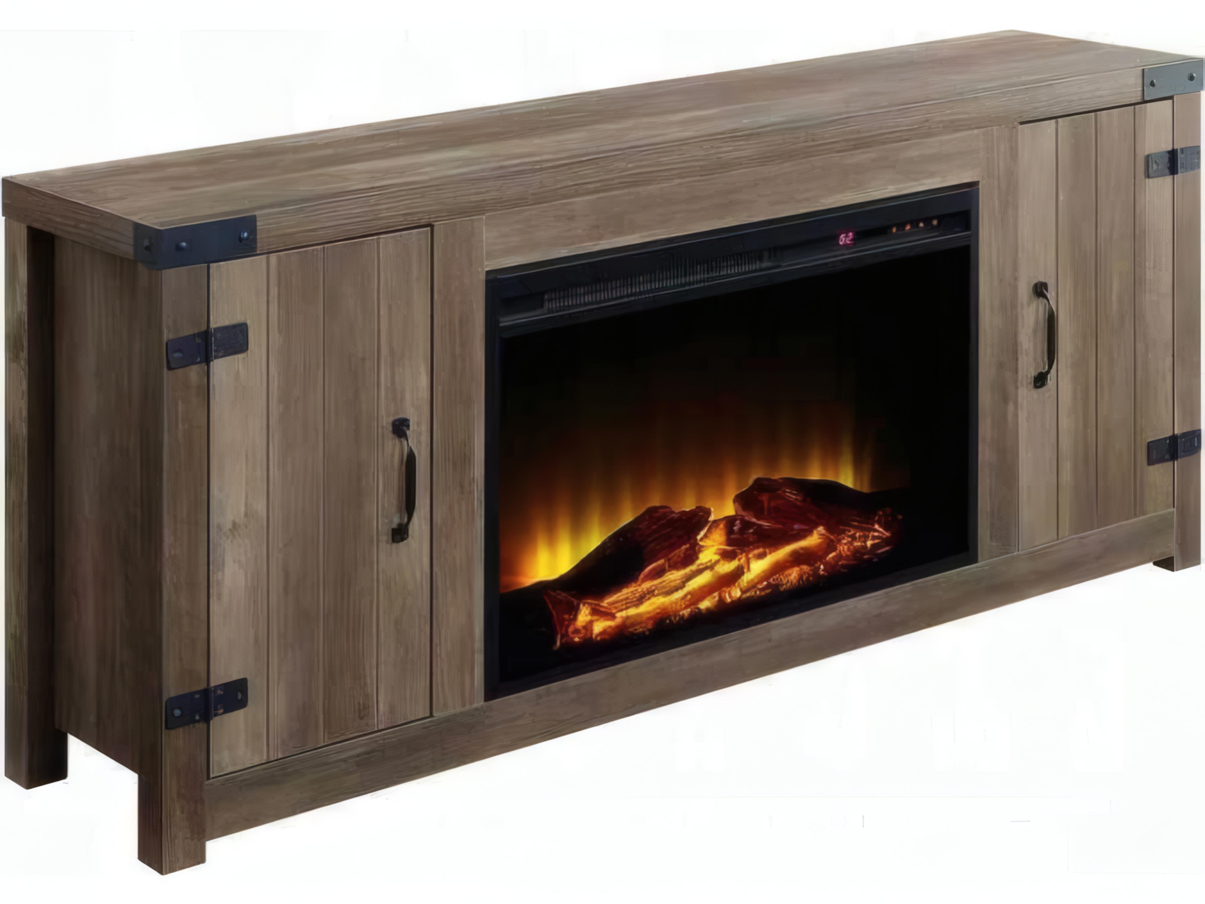 Tobias Rustic Oak Electric Fireplace