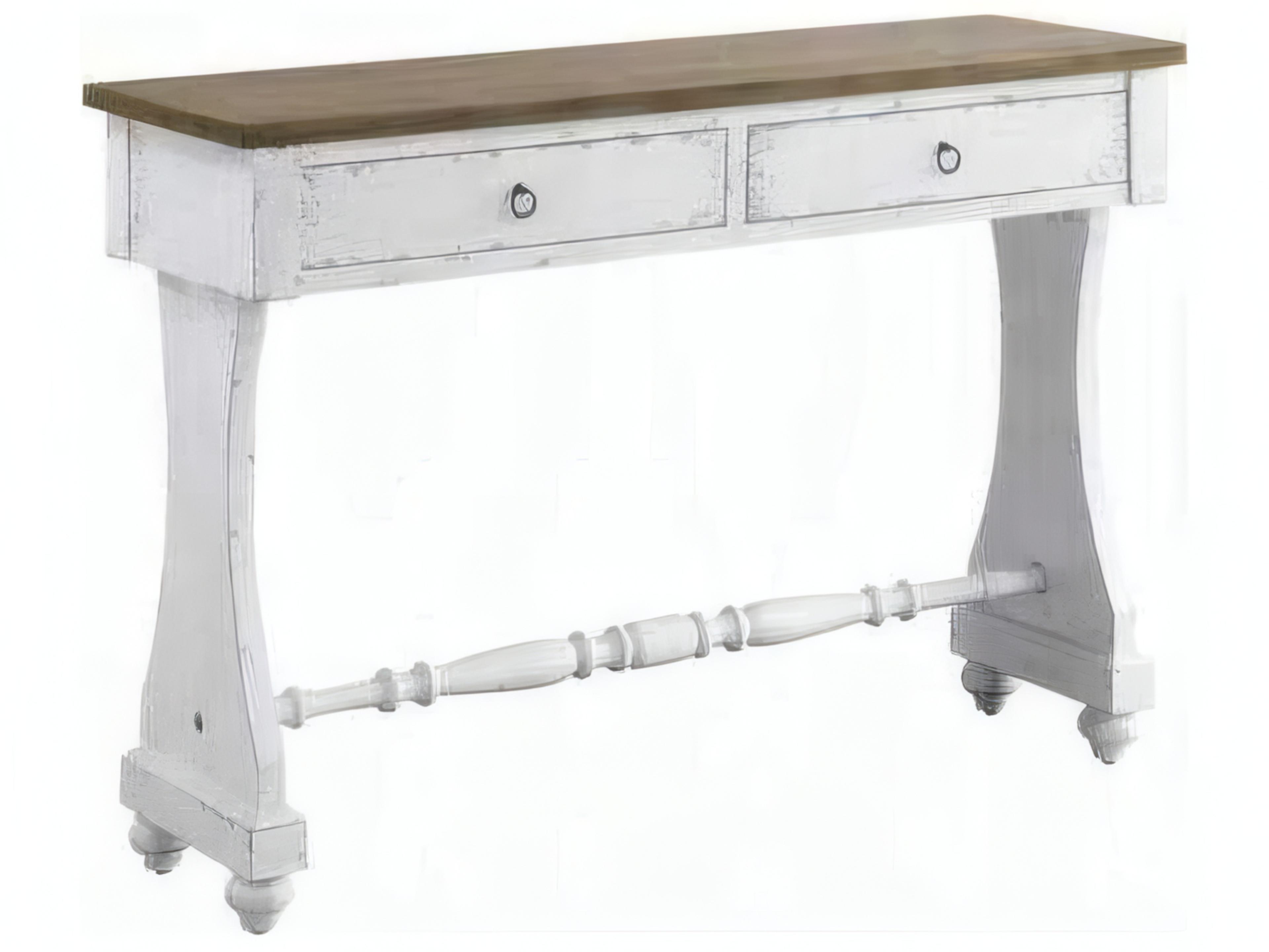 Rectangular Wood Antique White Console Table