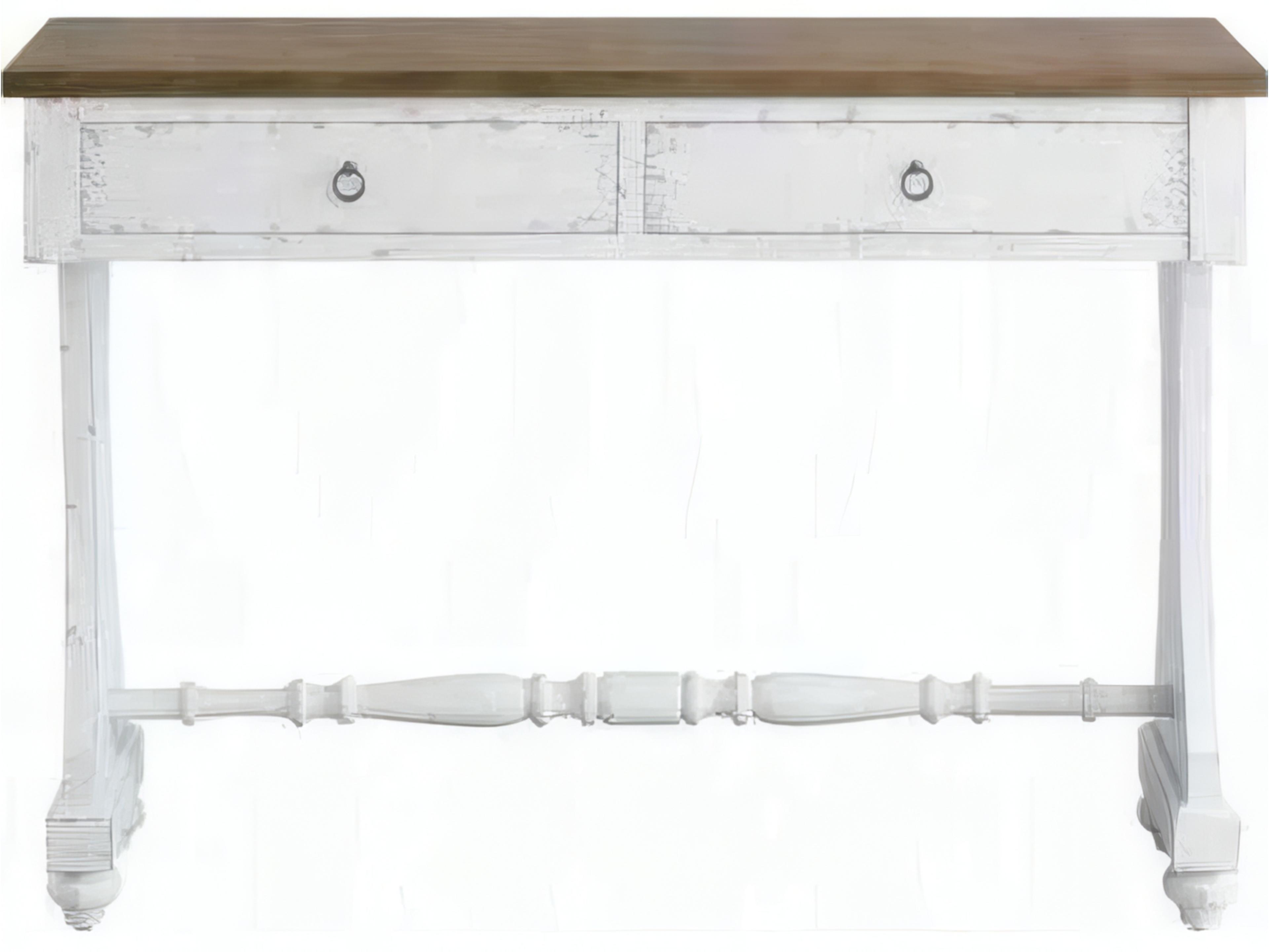 Acme Furniture Rectangular Wood Antique White Console Table