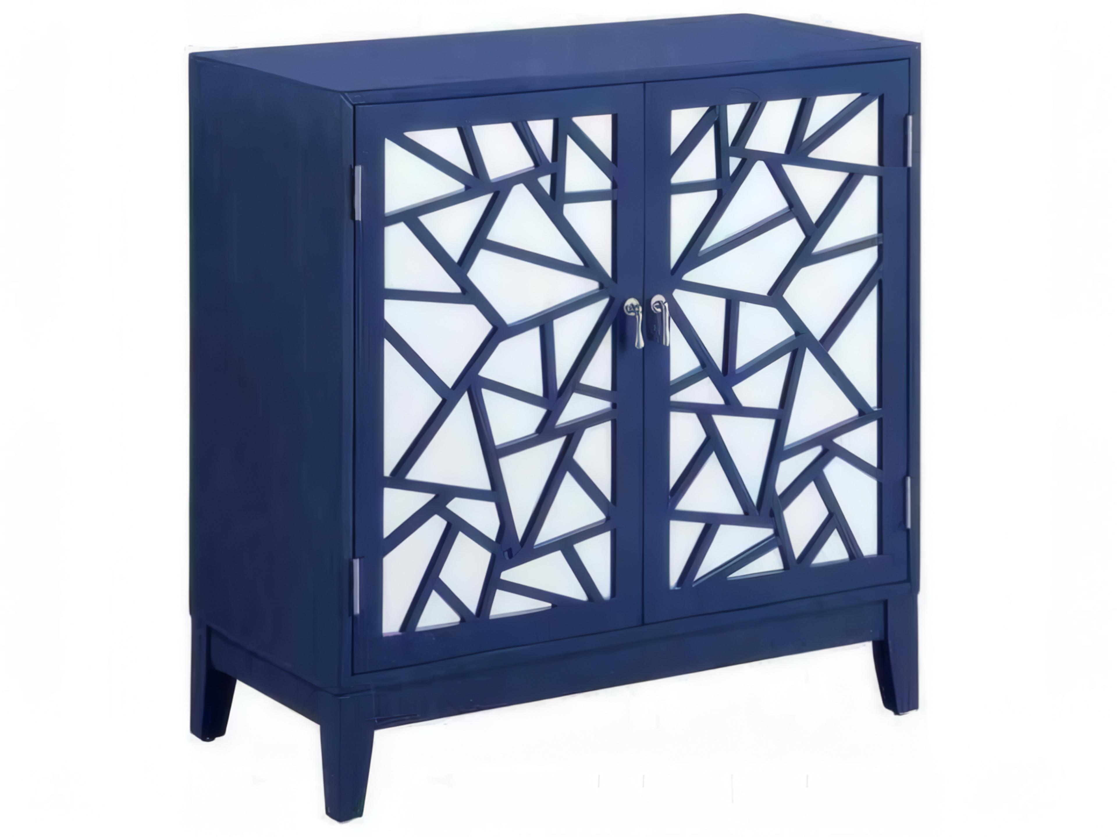 Blue Pine Wood Accent Chest