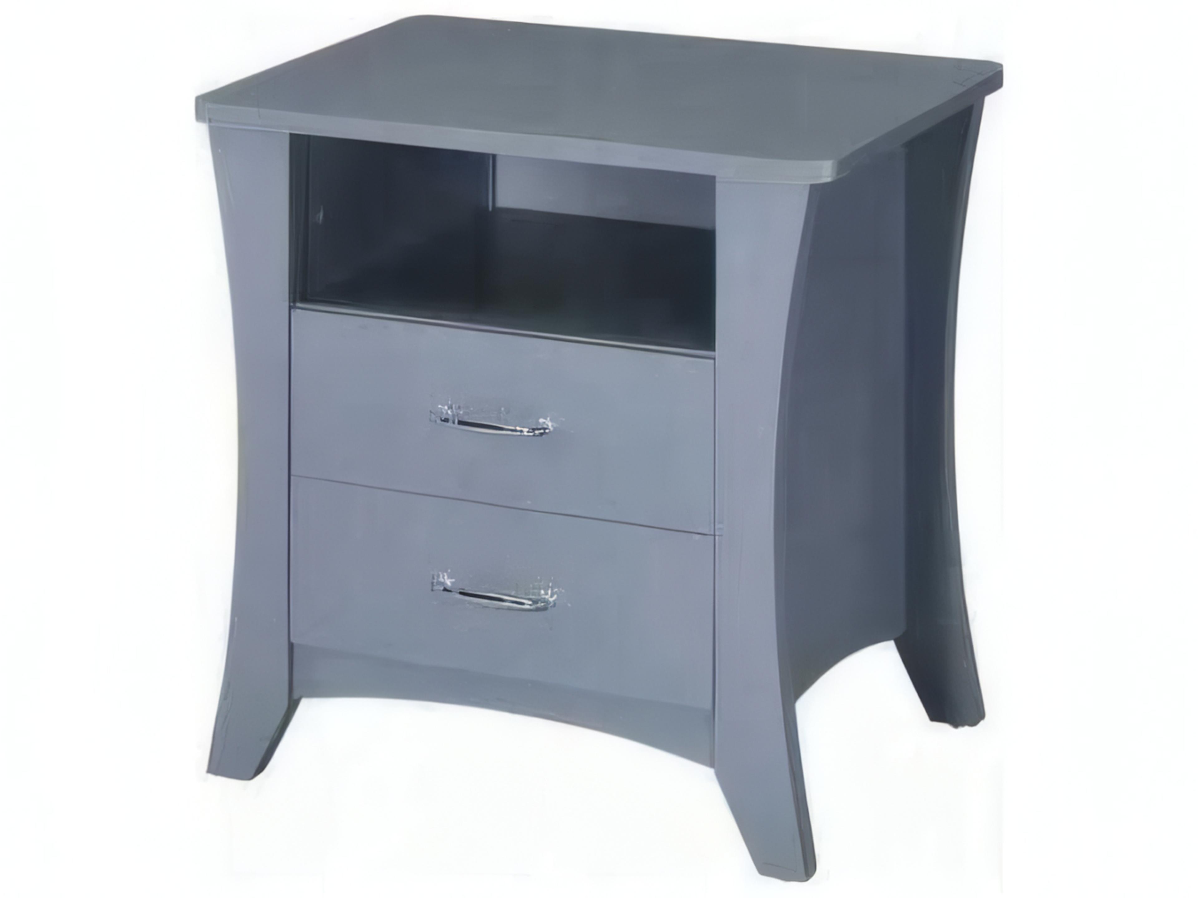 Colt Transitional 2-Drawer Nightstand in Gray