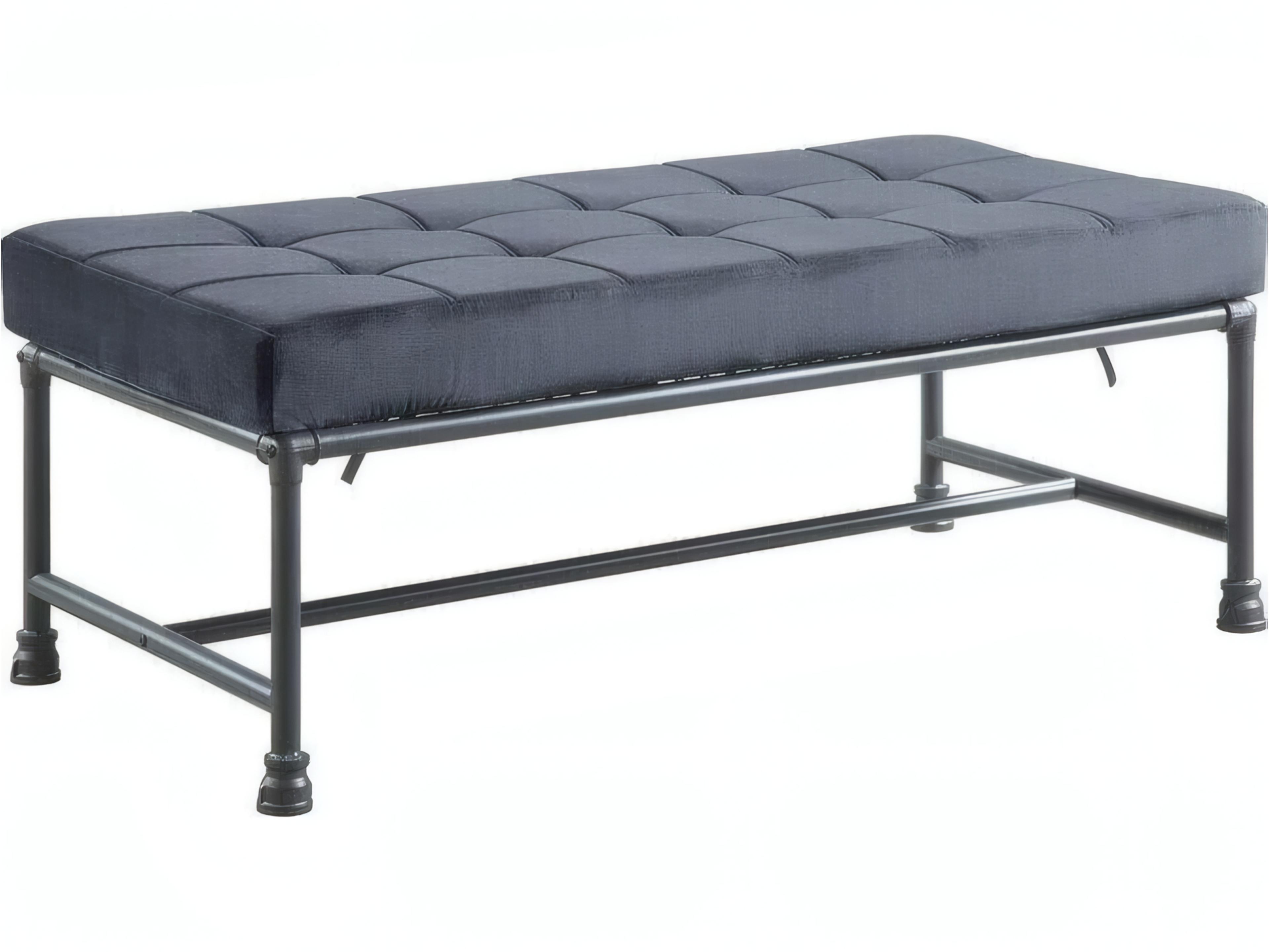 Brantley Gray Velvet Sandy Upholstered Accent Bench