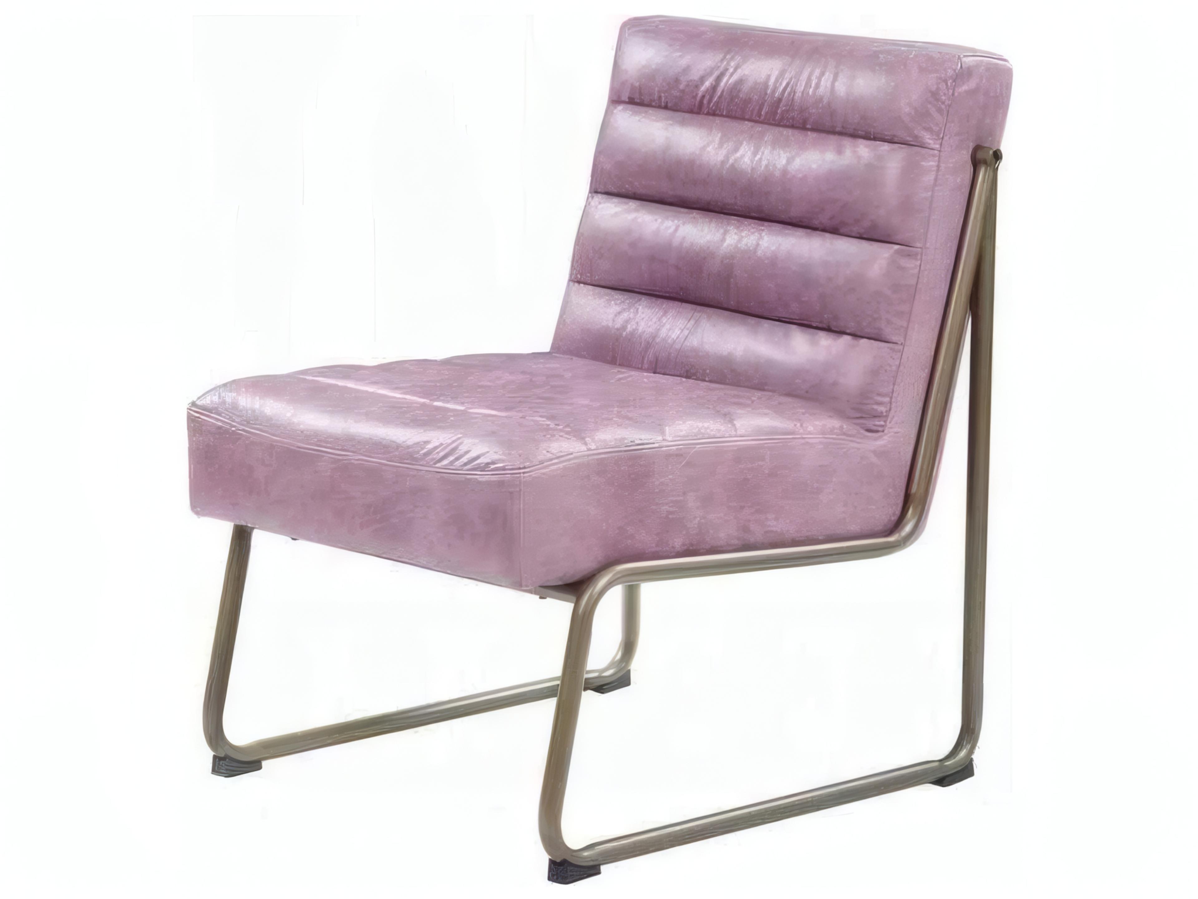 Purple Leather Accent Chair