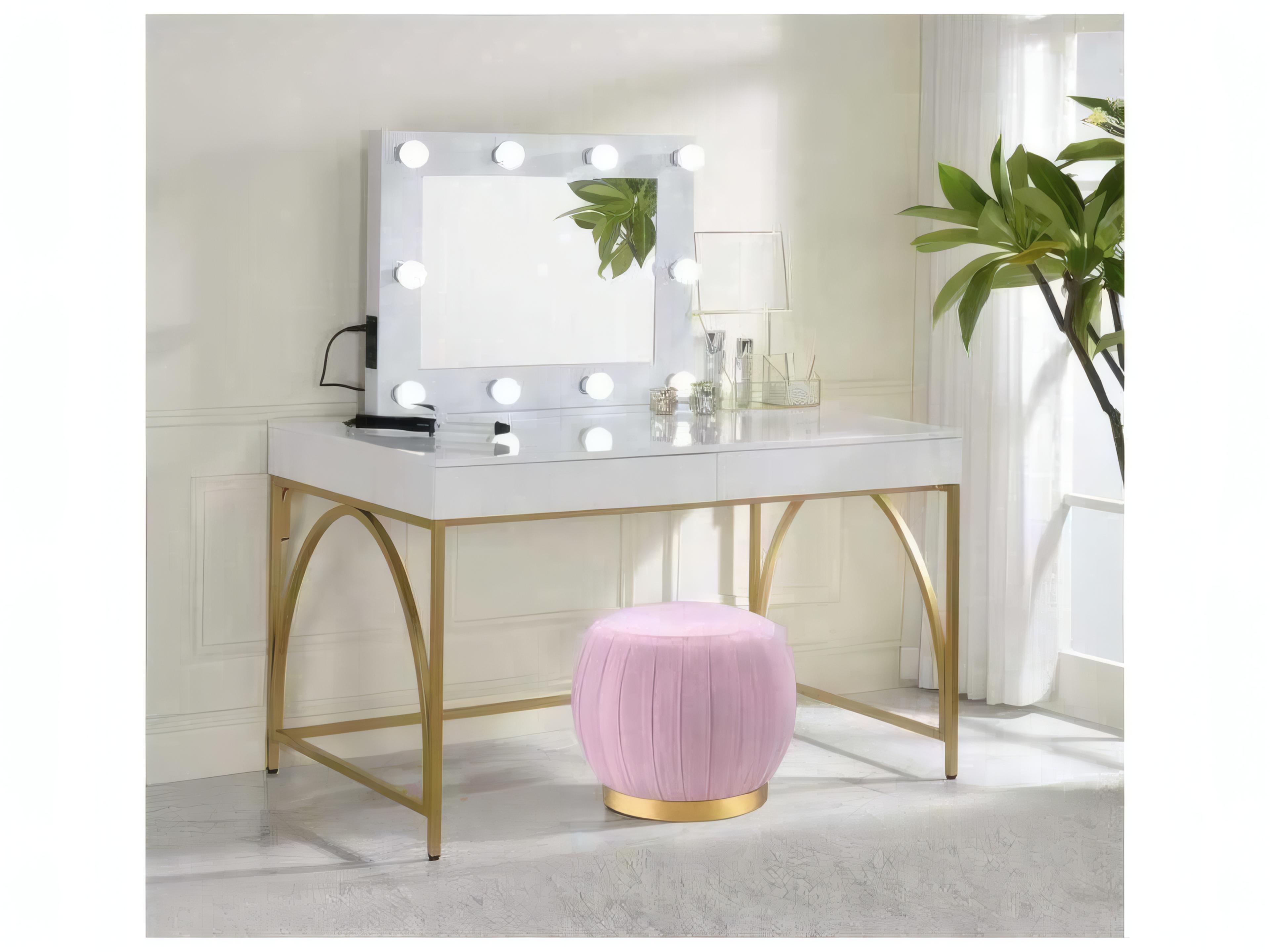 Acme Furniture White Rectangular Wall Mirror