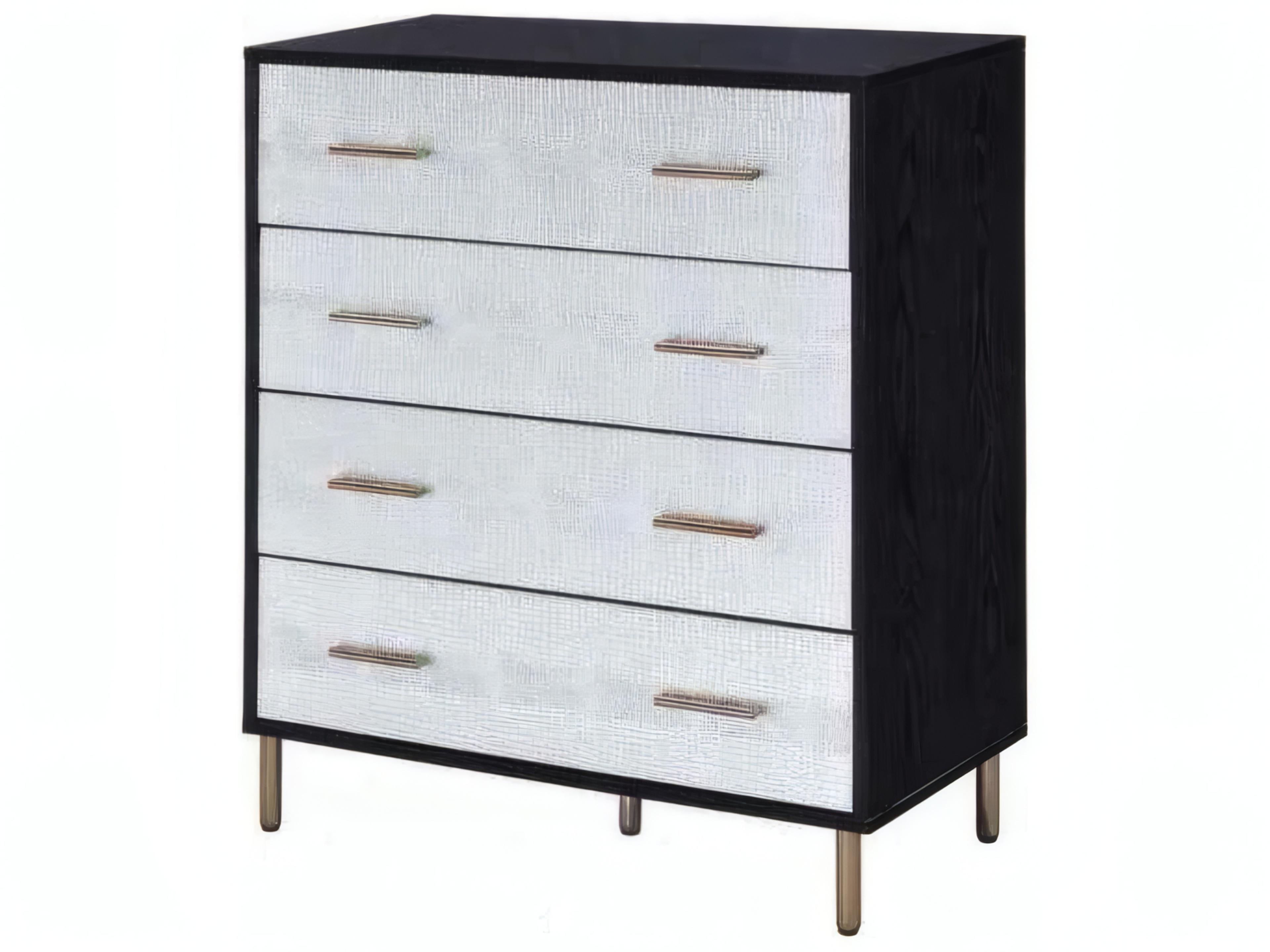 Myles Black Silver Gold Accent Chest