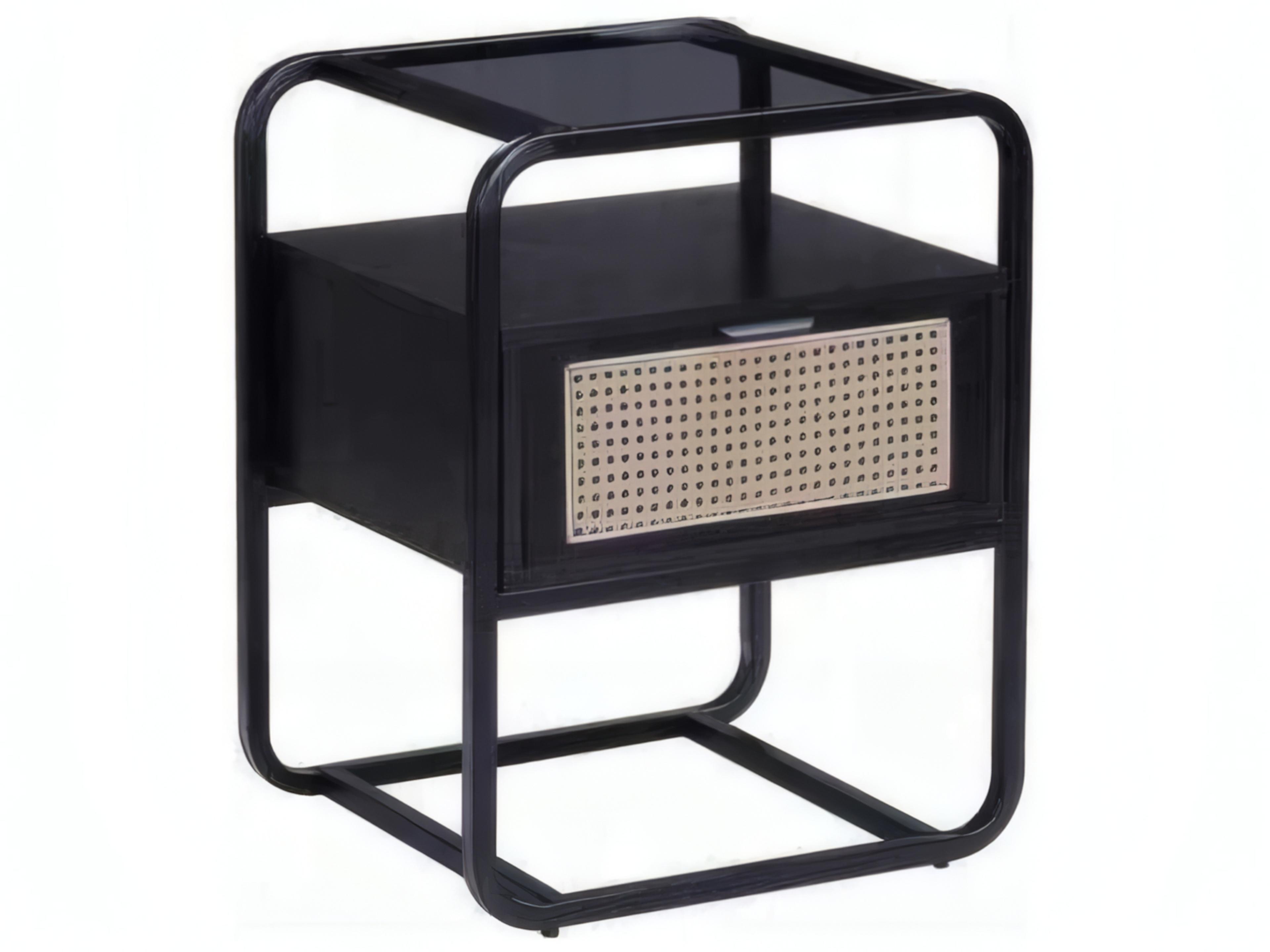 Colson Square Glass Black End Table