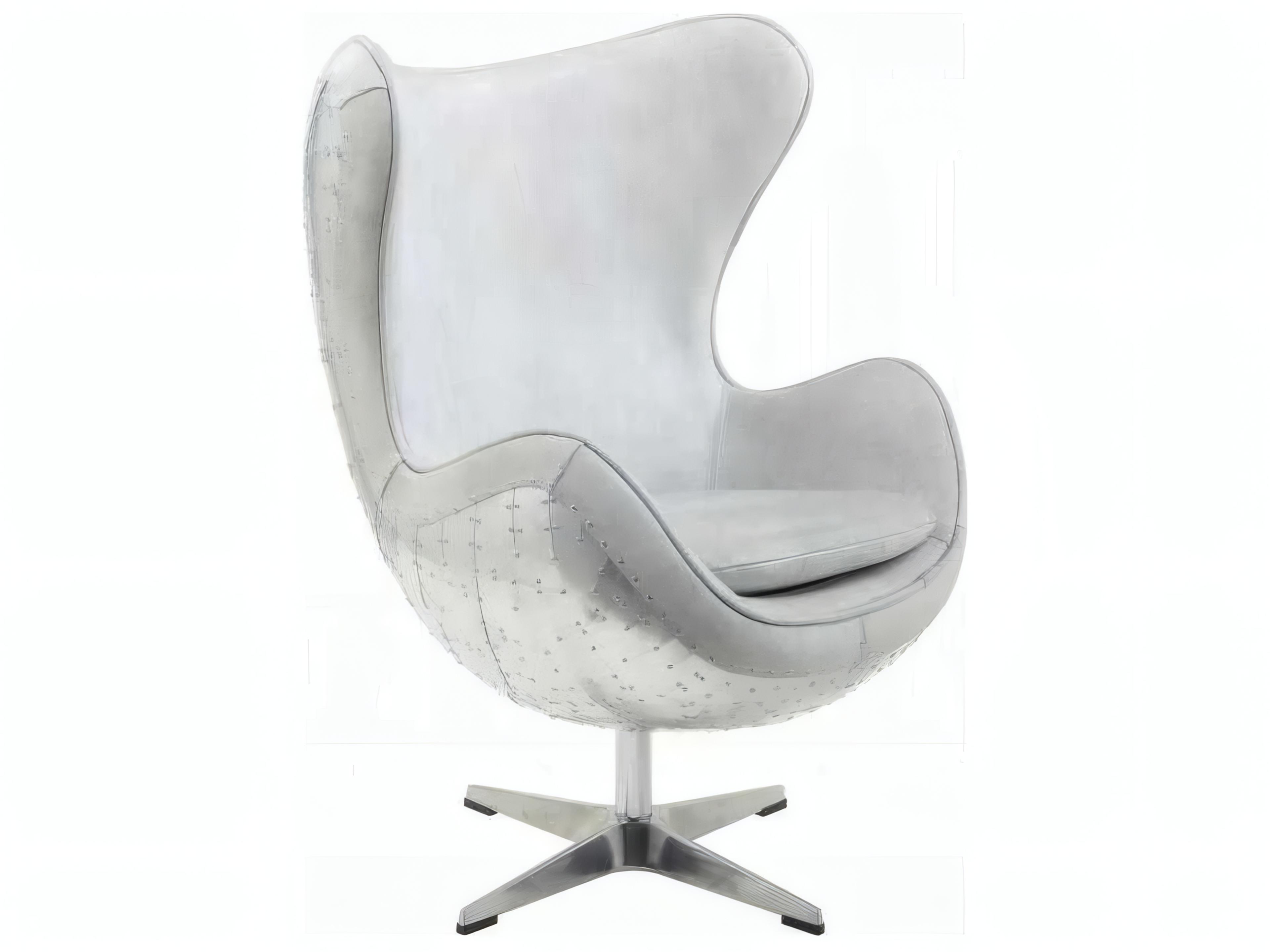 Brancaster Swivel White Leather Accent Chair