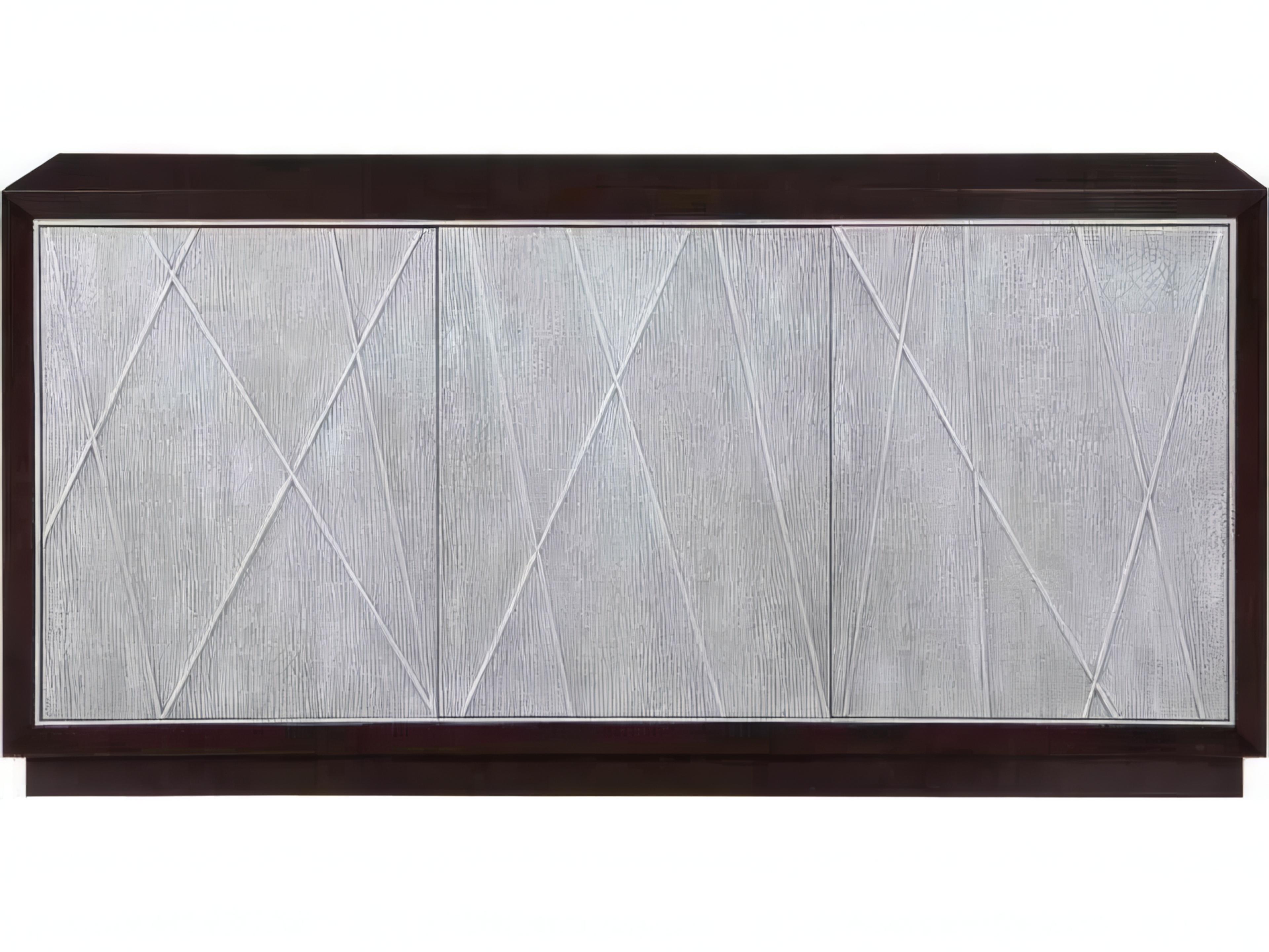 Acme Furniture 68" Birch Wood Metallic Silver Walnut Media Console