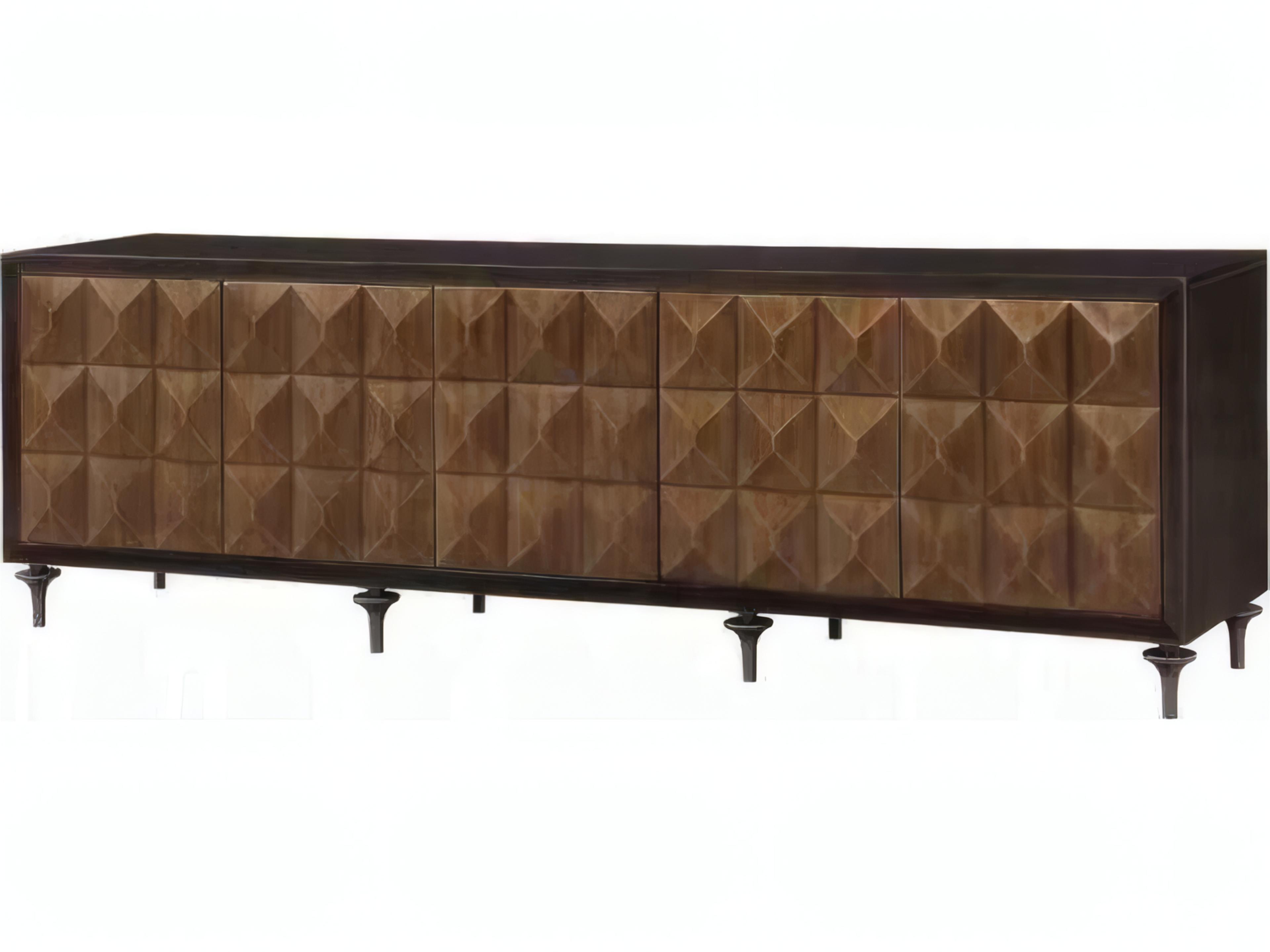 88" Birch Wood Forged Bronze Espresso Media Console
