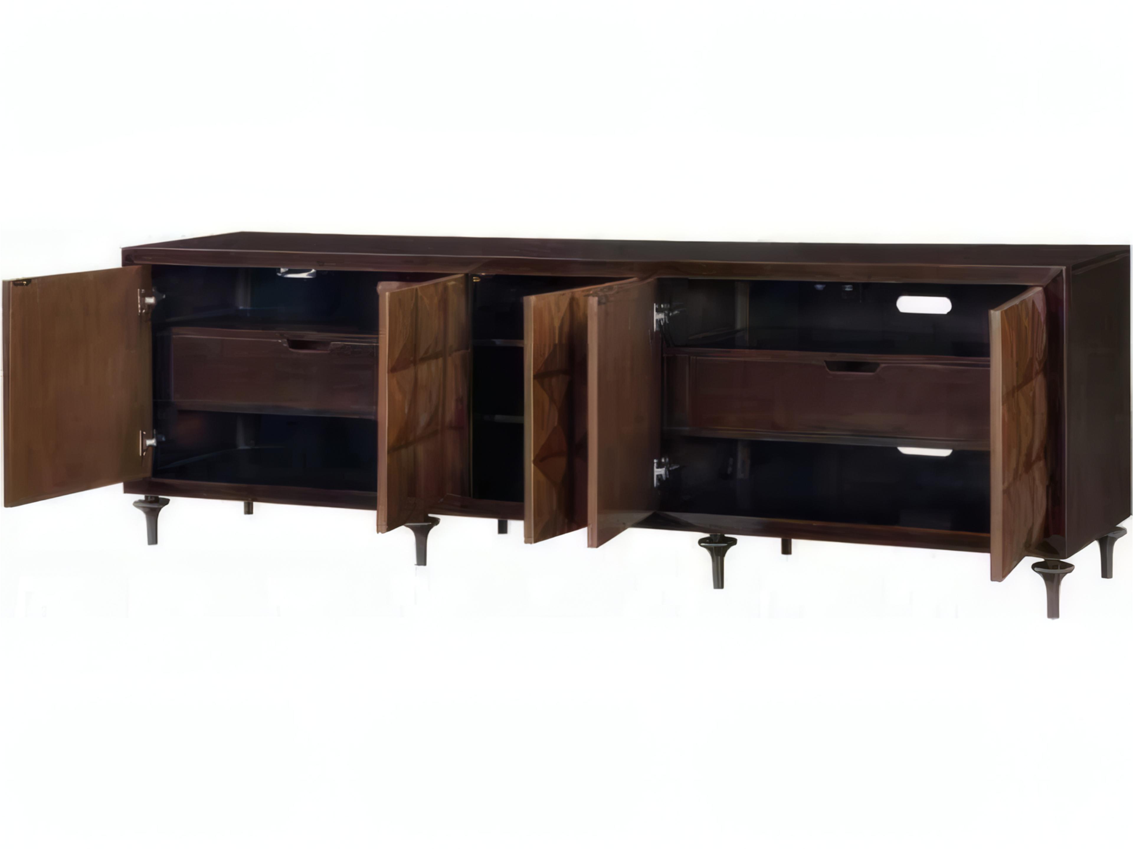 Acme Furniture 88" Birch Wood Forged Bronze Espresso Media Console