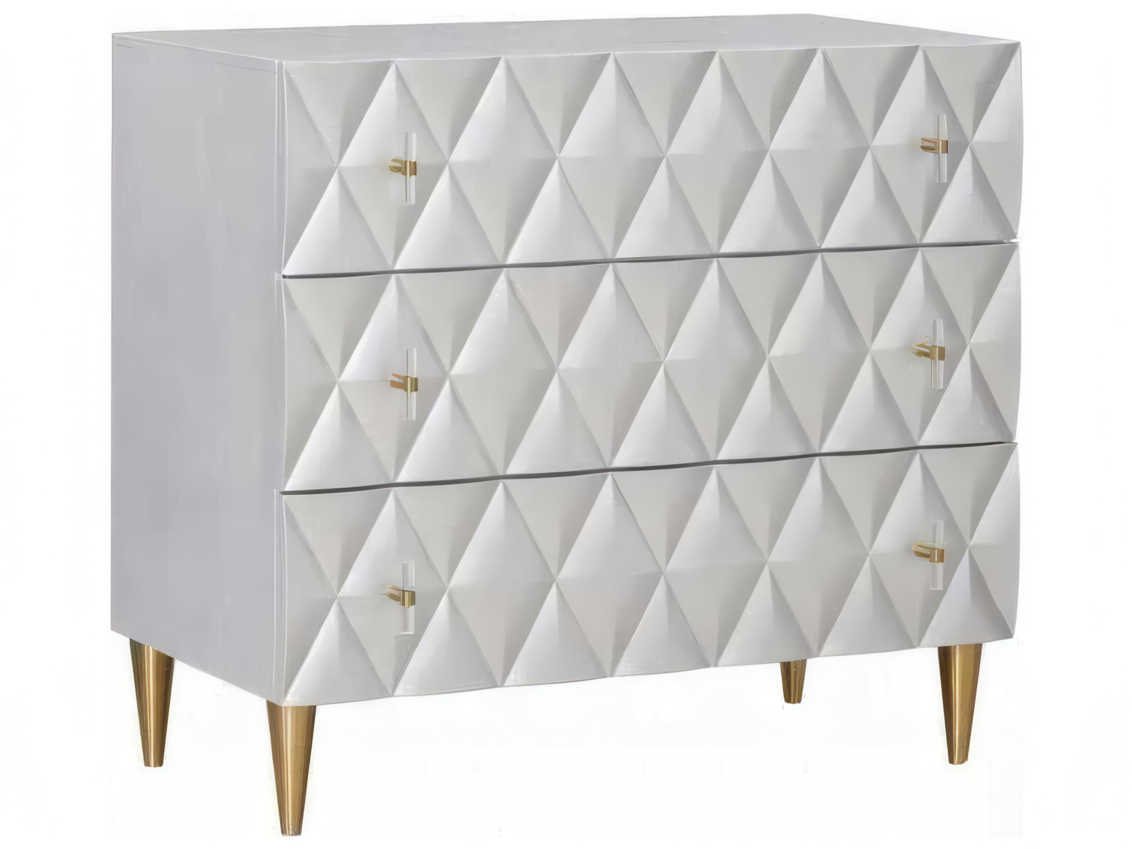 Acme Furniture Metallic Silver Champagne Birch Wood Accent Chest