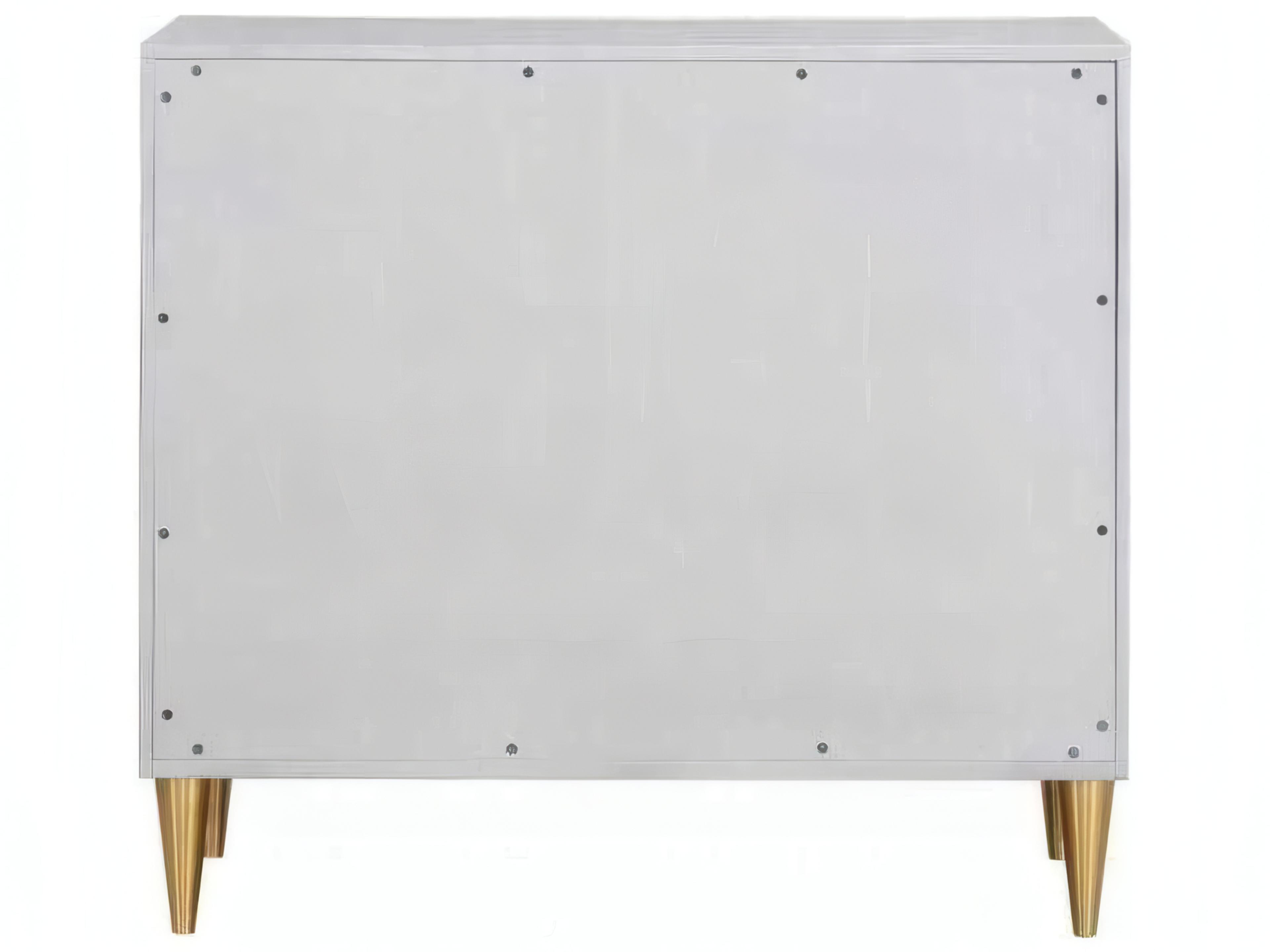 Acme Furniture Metallic Silver Champagne Birch Wood Accent Chest