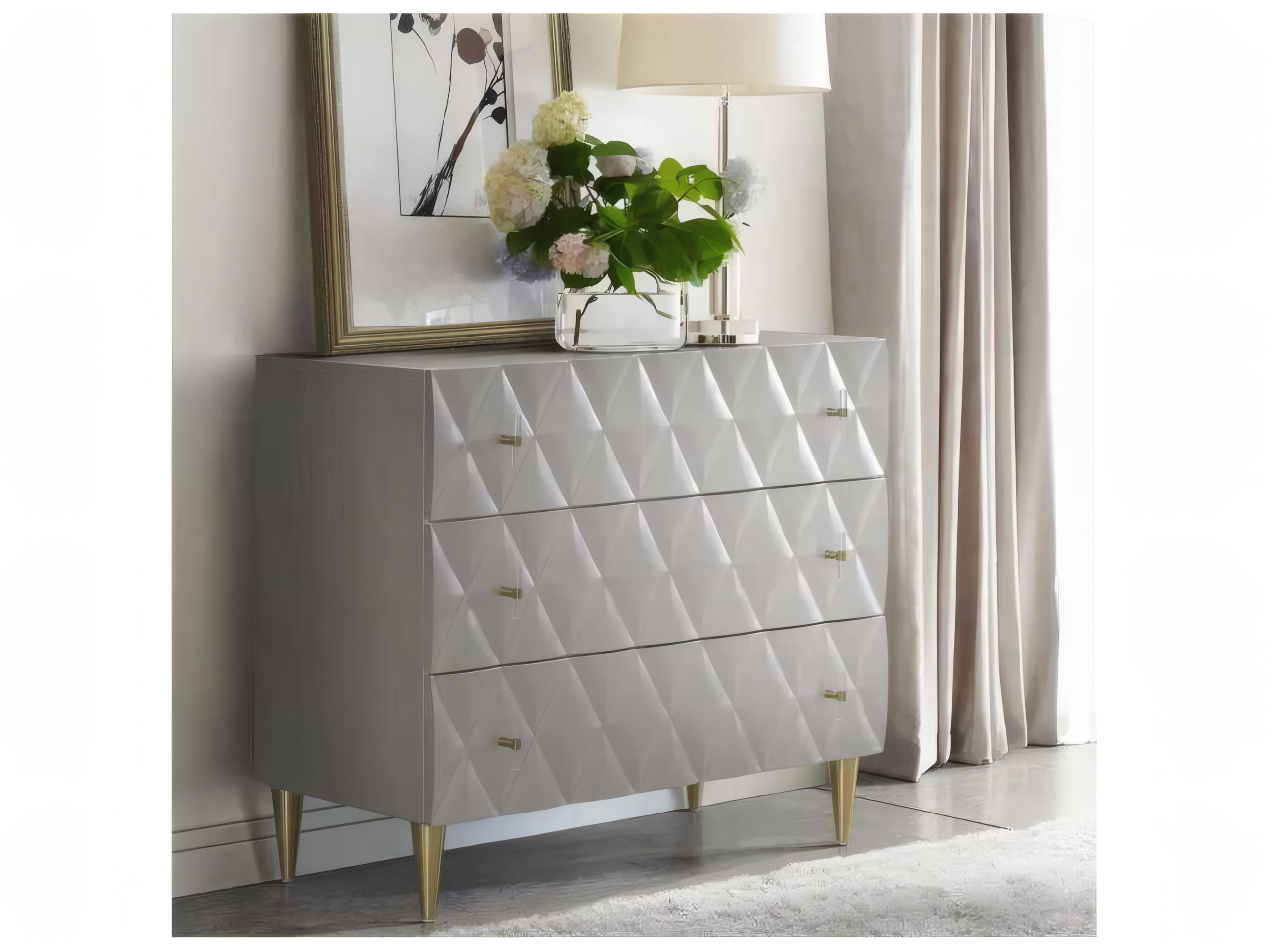 Acme Furniture Metallic Silver Champagne Birch Wood Accent Chest