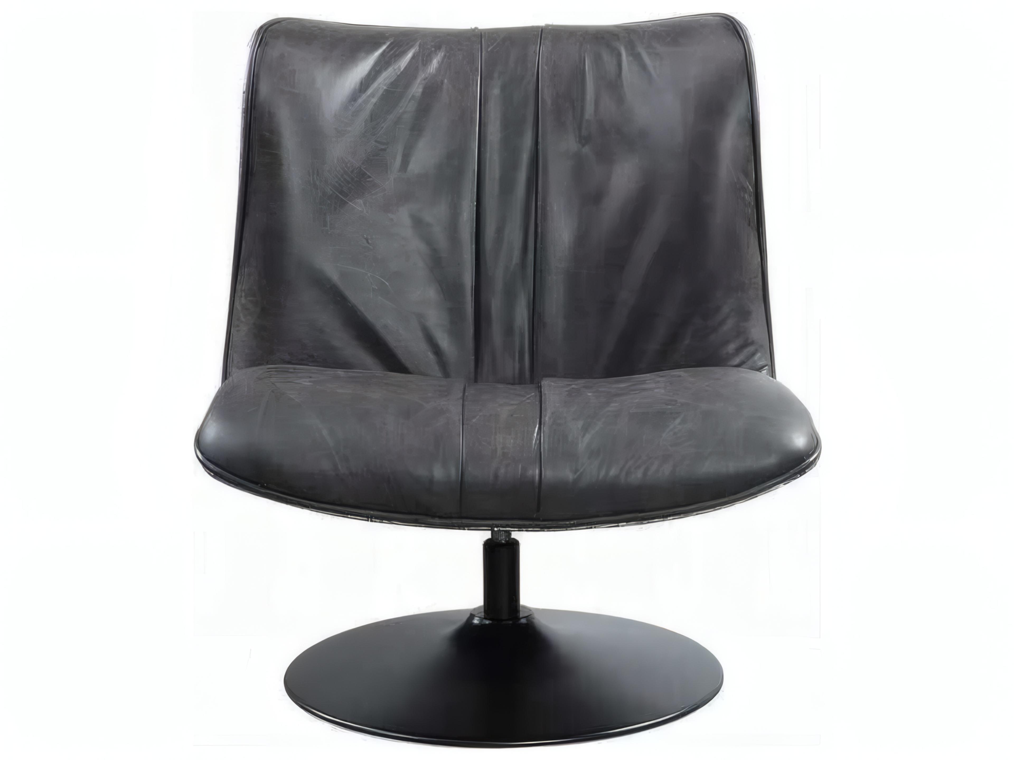 Acme Furniture Swivel Black Leather Accent Chair