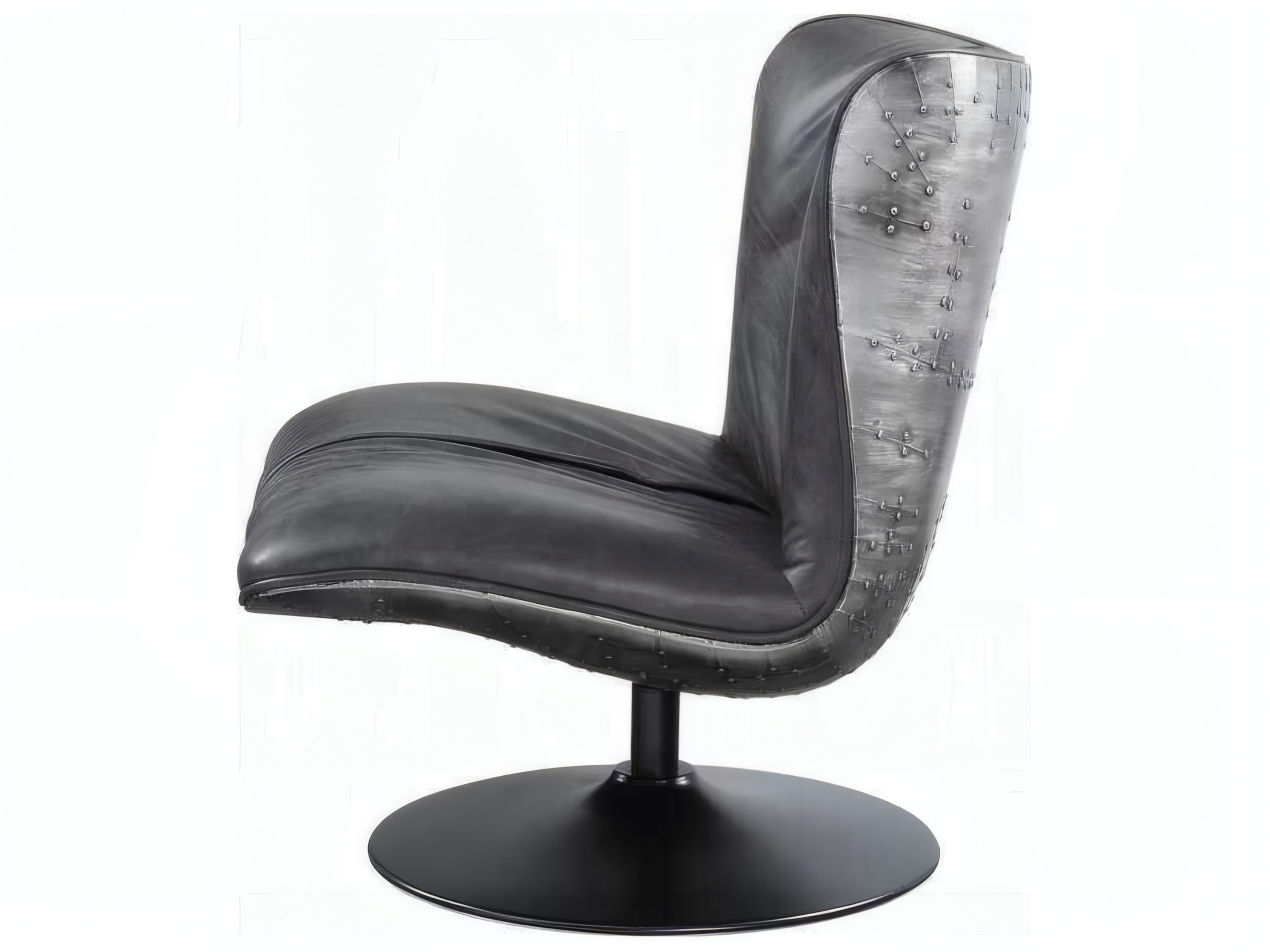 Acme Furniture Swivel Black Leather Accent Chair