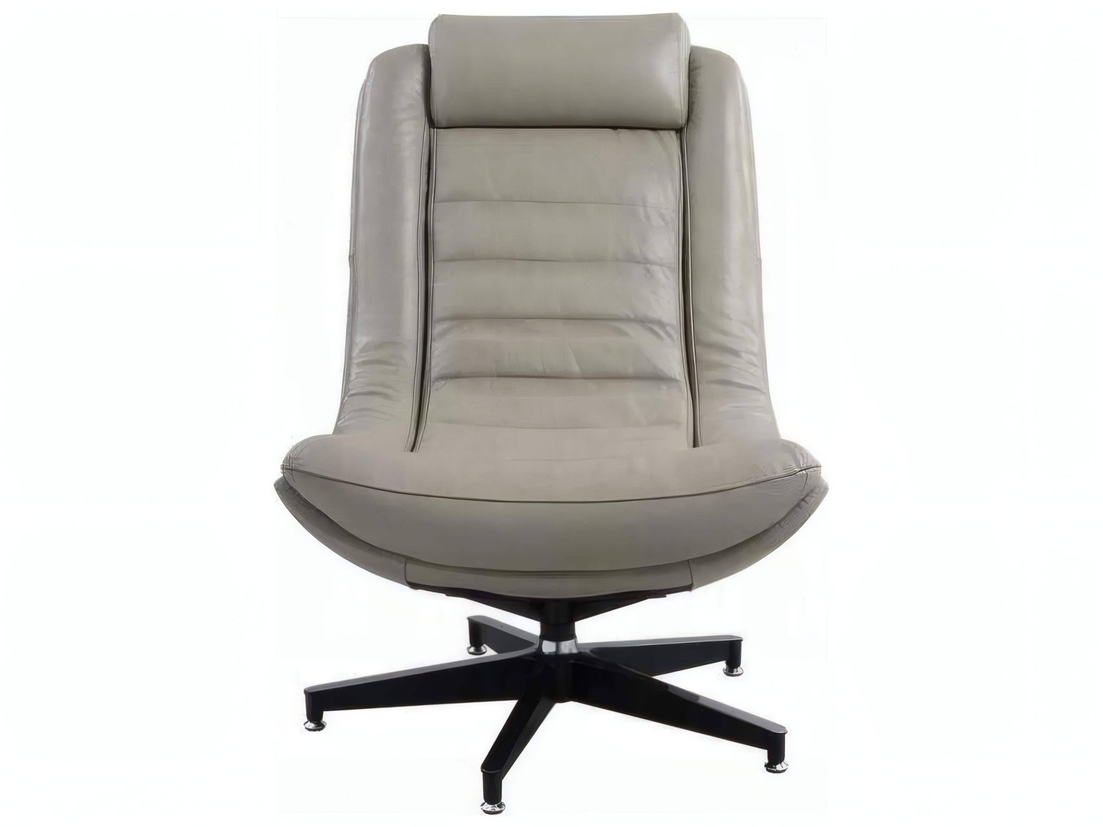 Acme Furniture Piran Swivel Gray Leather Accent Chair