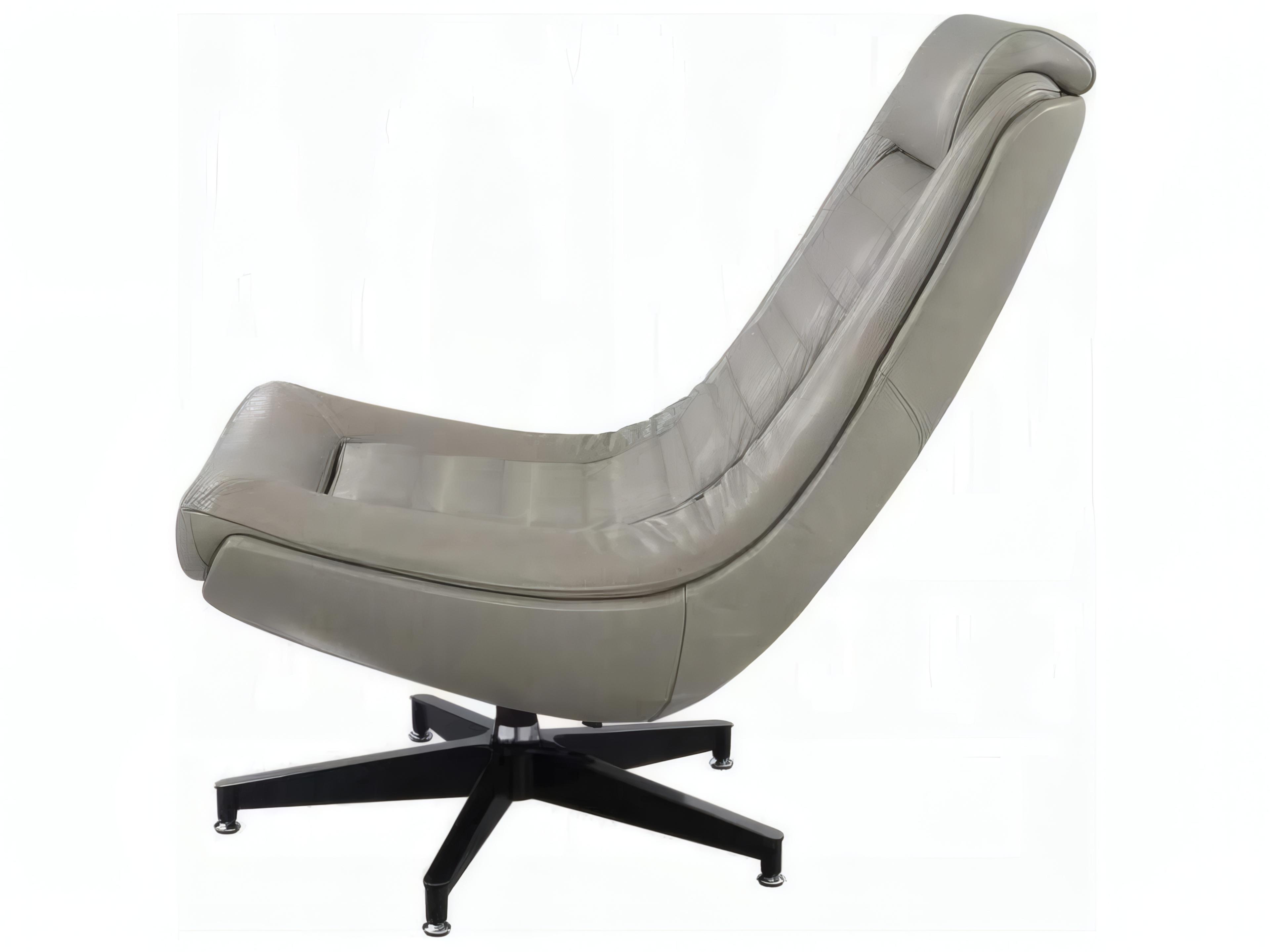 Acme Furniture Piran Swivel Gray Leather Accent Chair