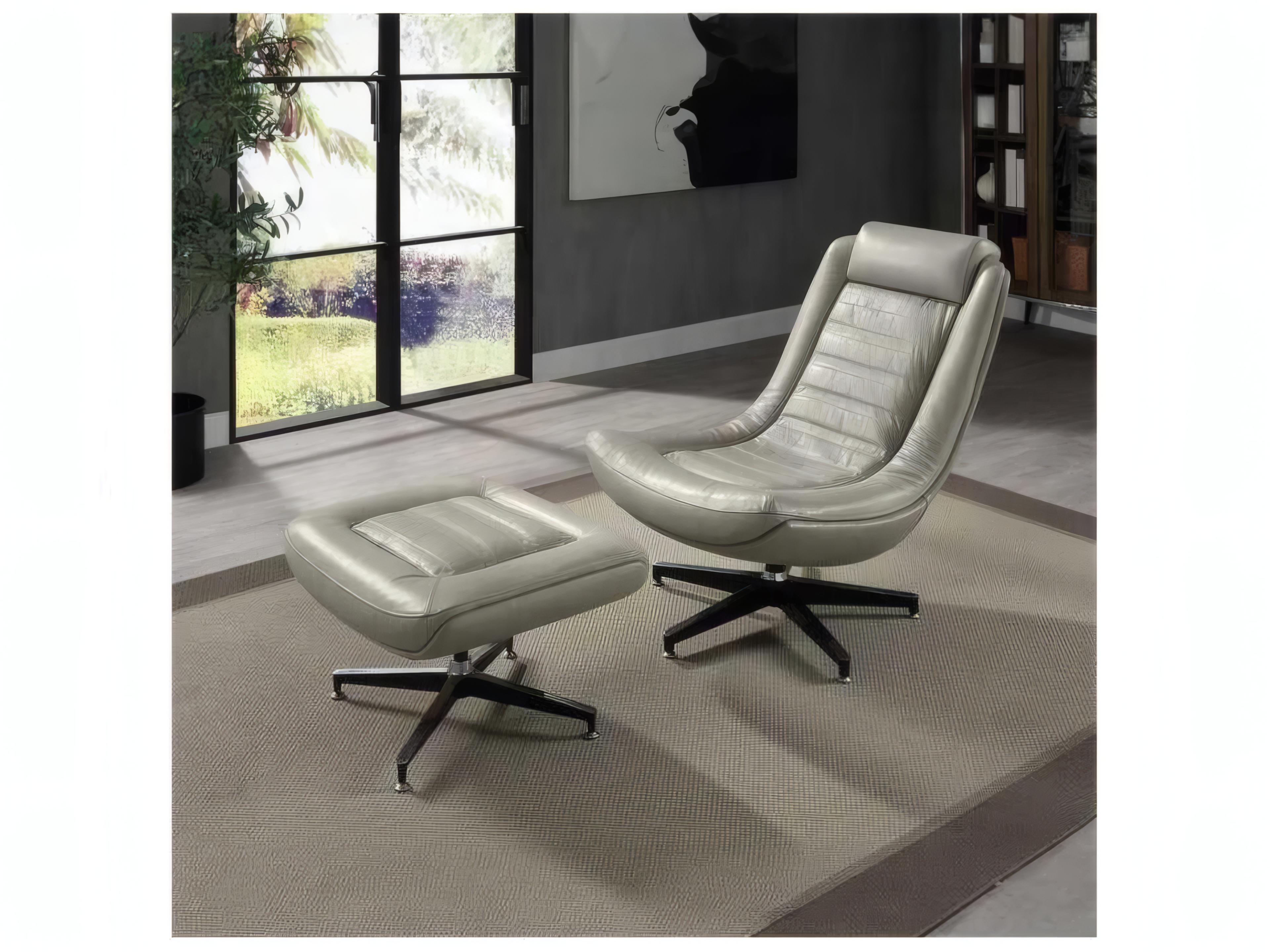 Acme Furniture Piran Twilight Gray Leather Ottoman