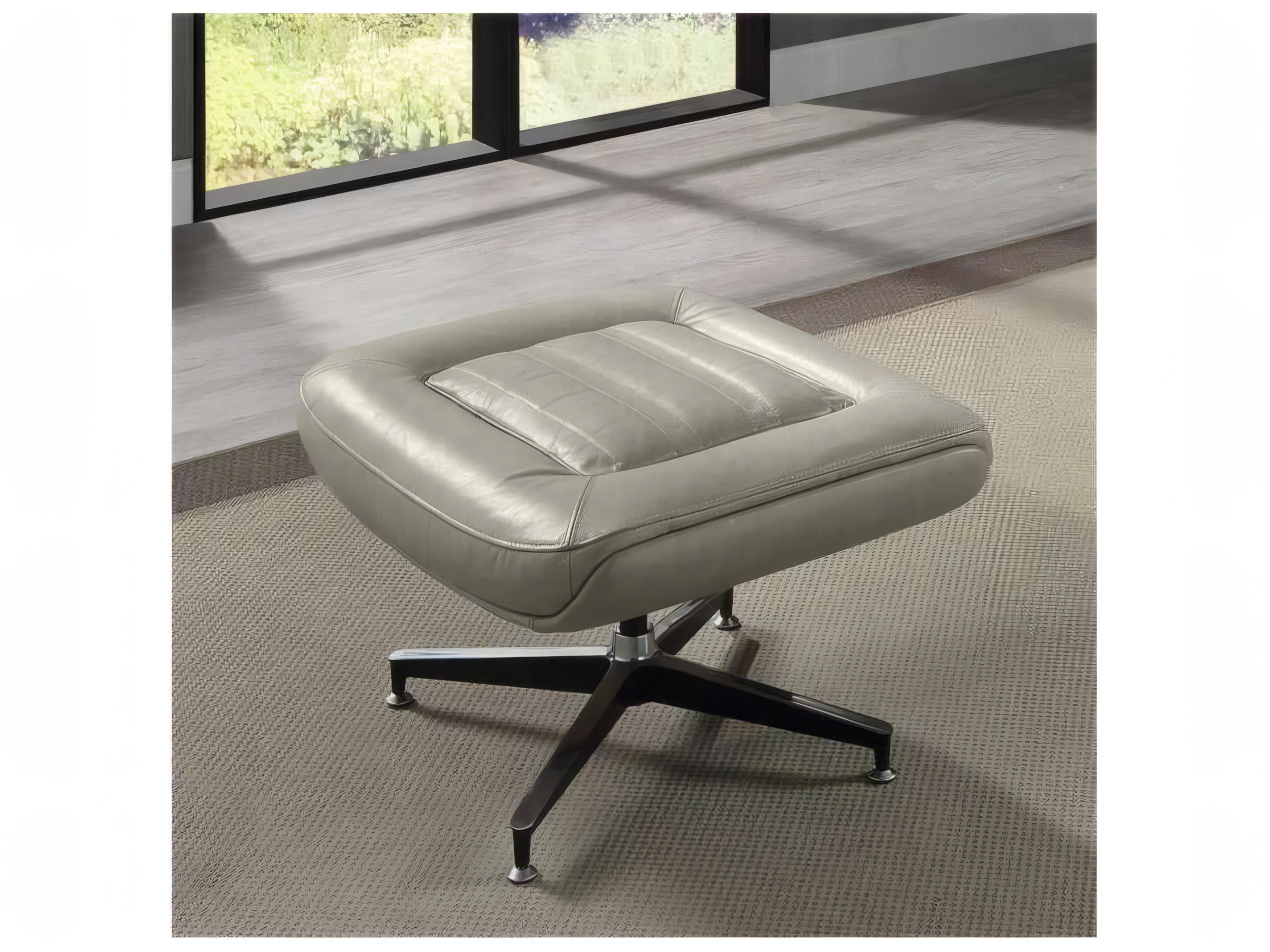 Acme Furniture Piran Twilight Gray Leather Ottoman